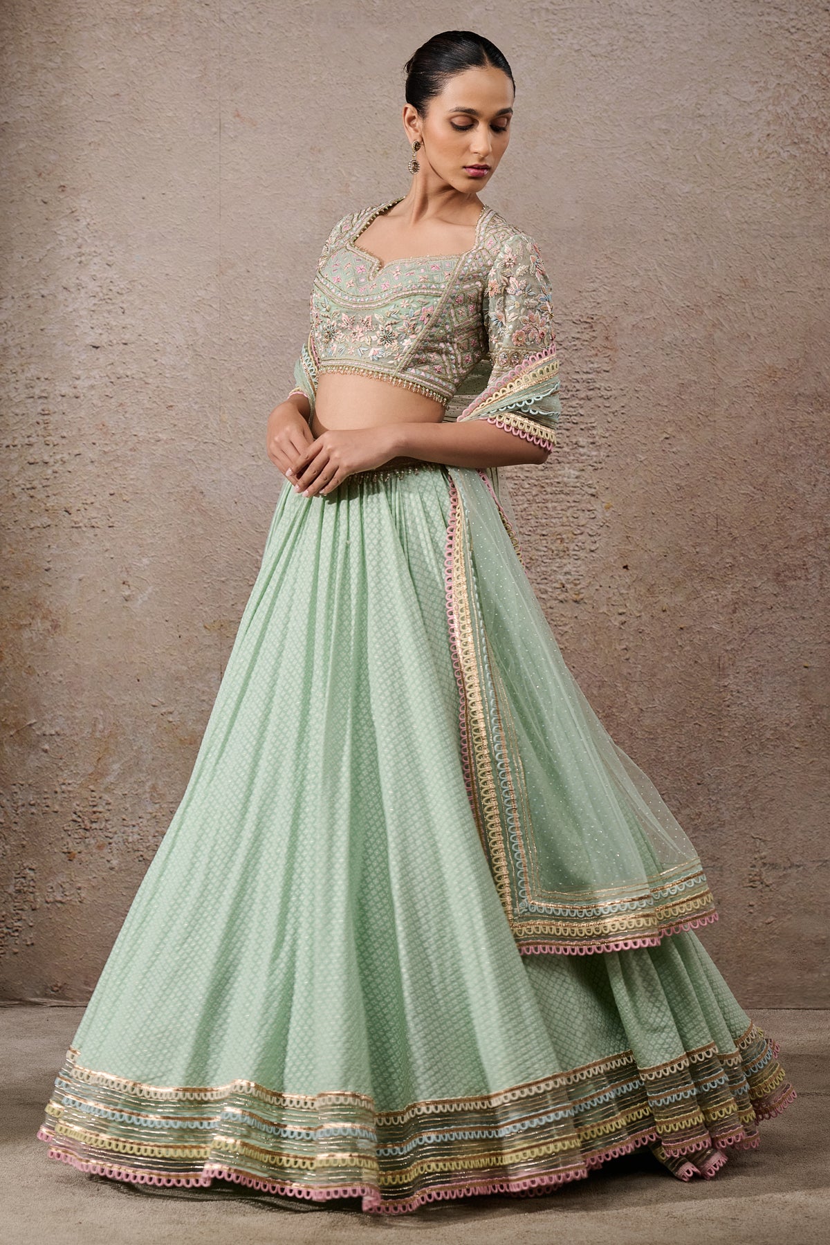 Floral Textile Lehenga Set