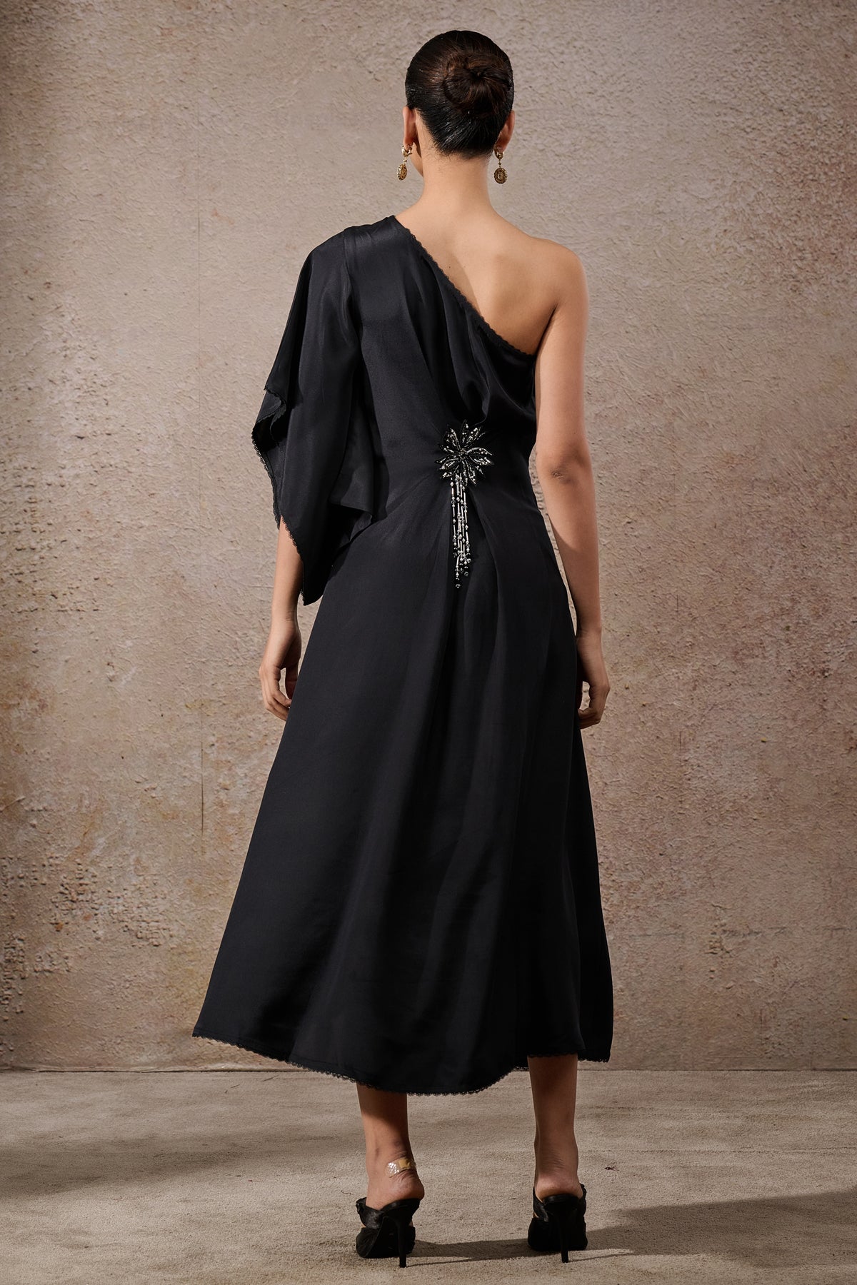 One Shoulder Draped Dress