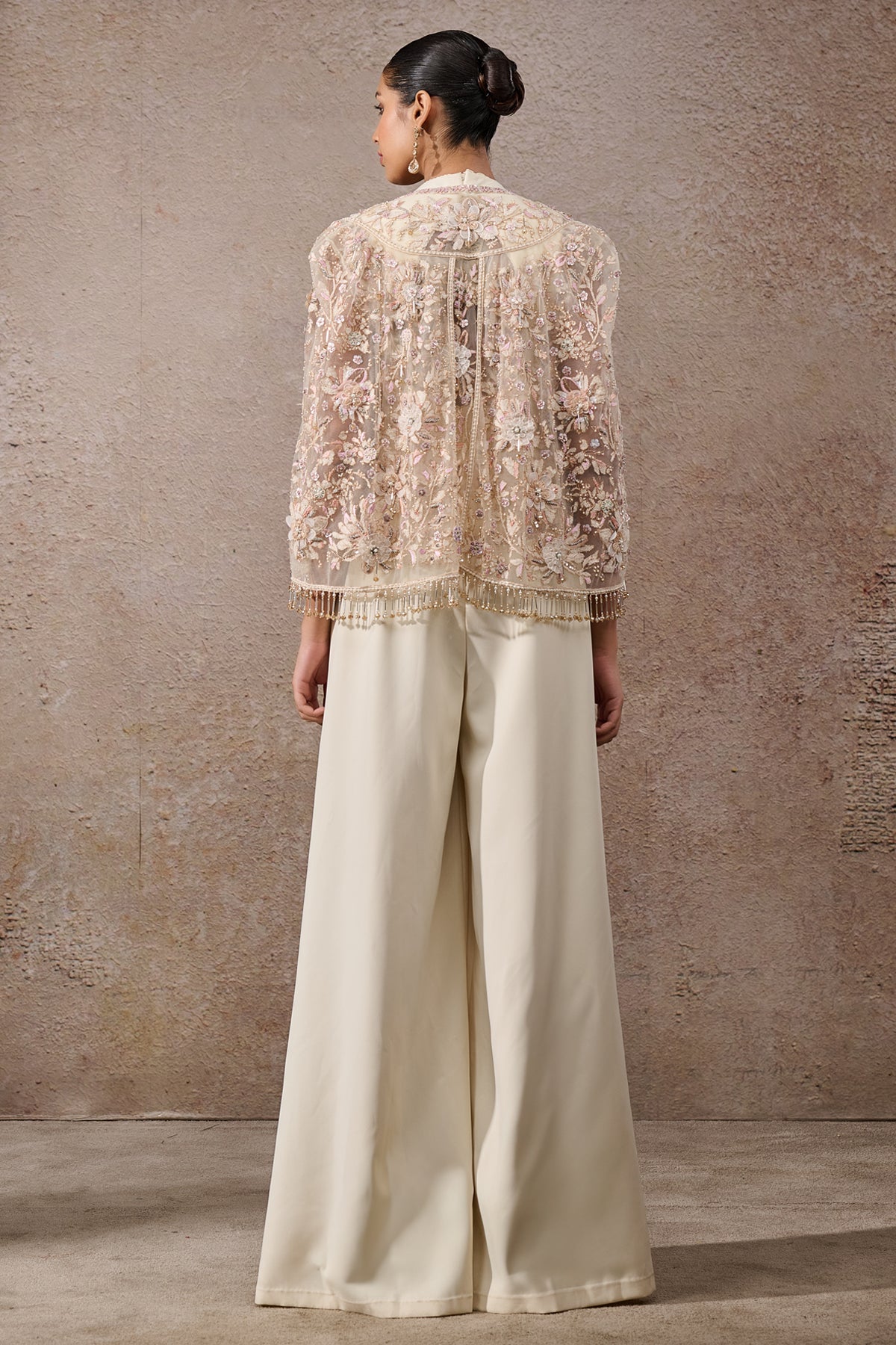 Hand Embroidered Floral Cape