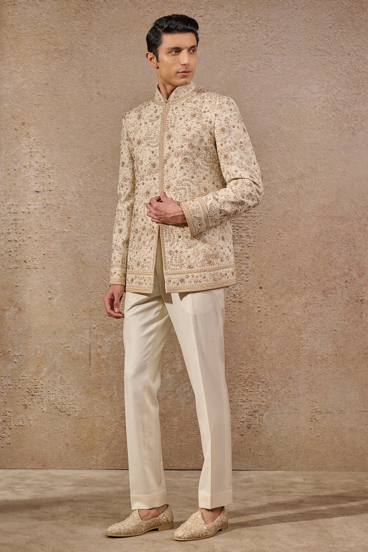 Hand Embroidered Floral Bandhgala