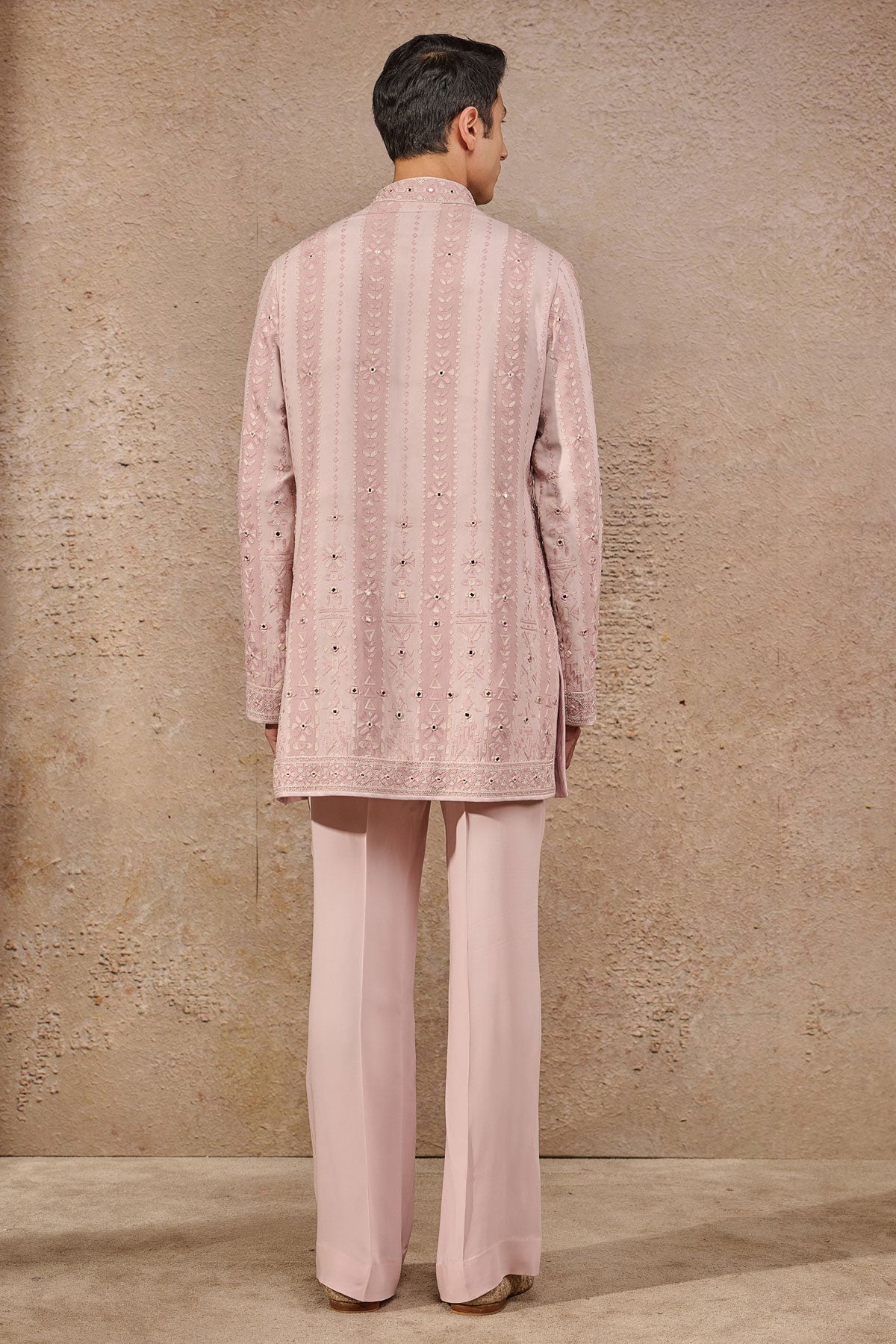 Striped Mirror Work Short Kurta