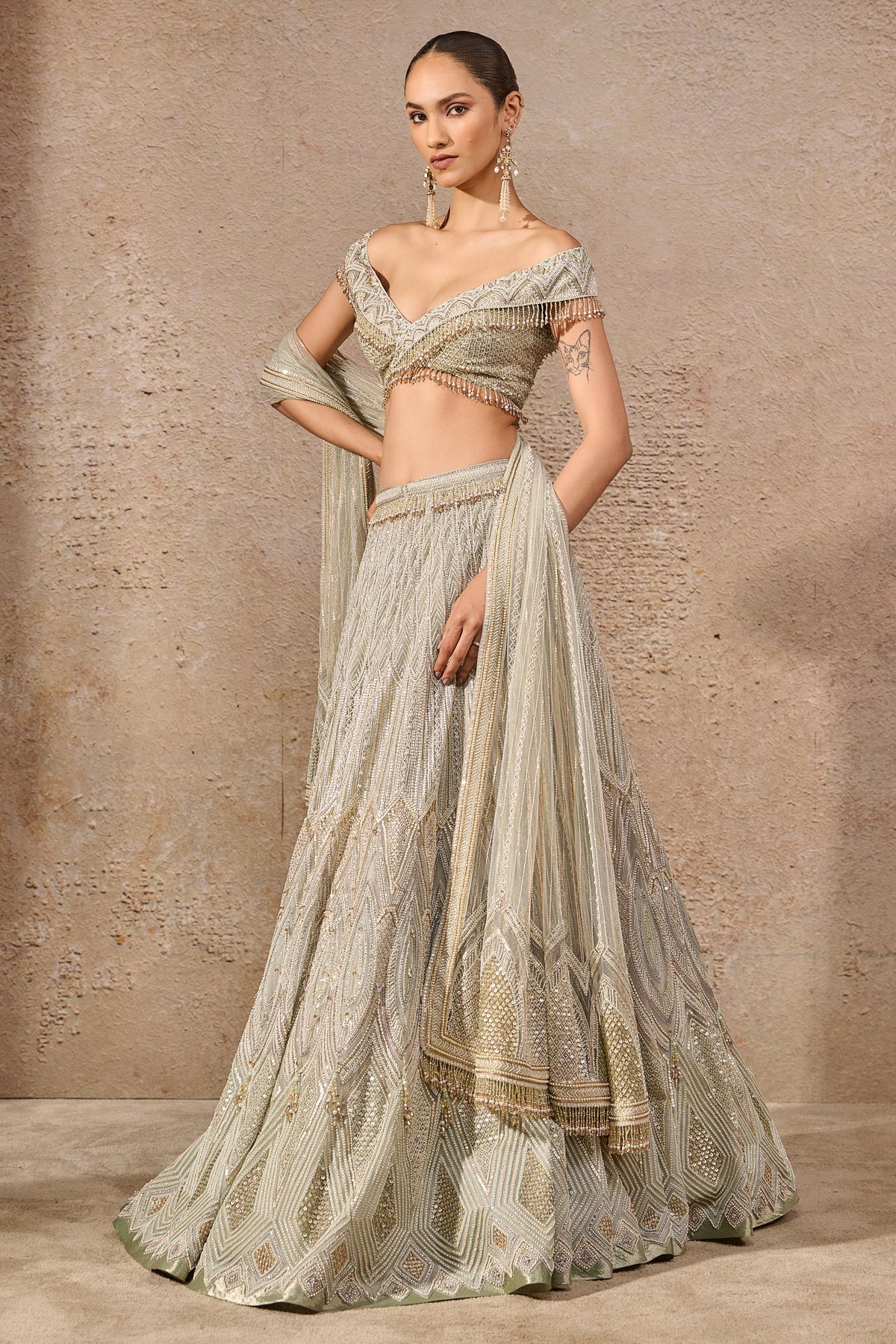 Hand Embroidered Resham & Sequin Lehenga