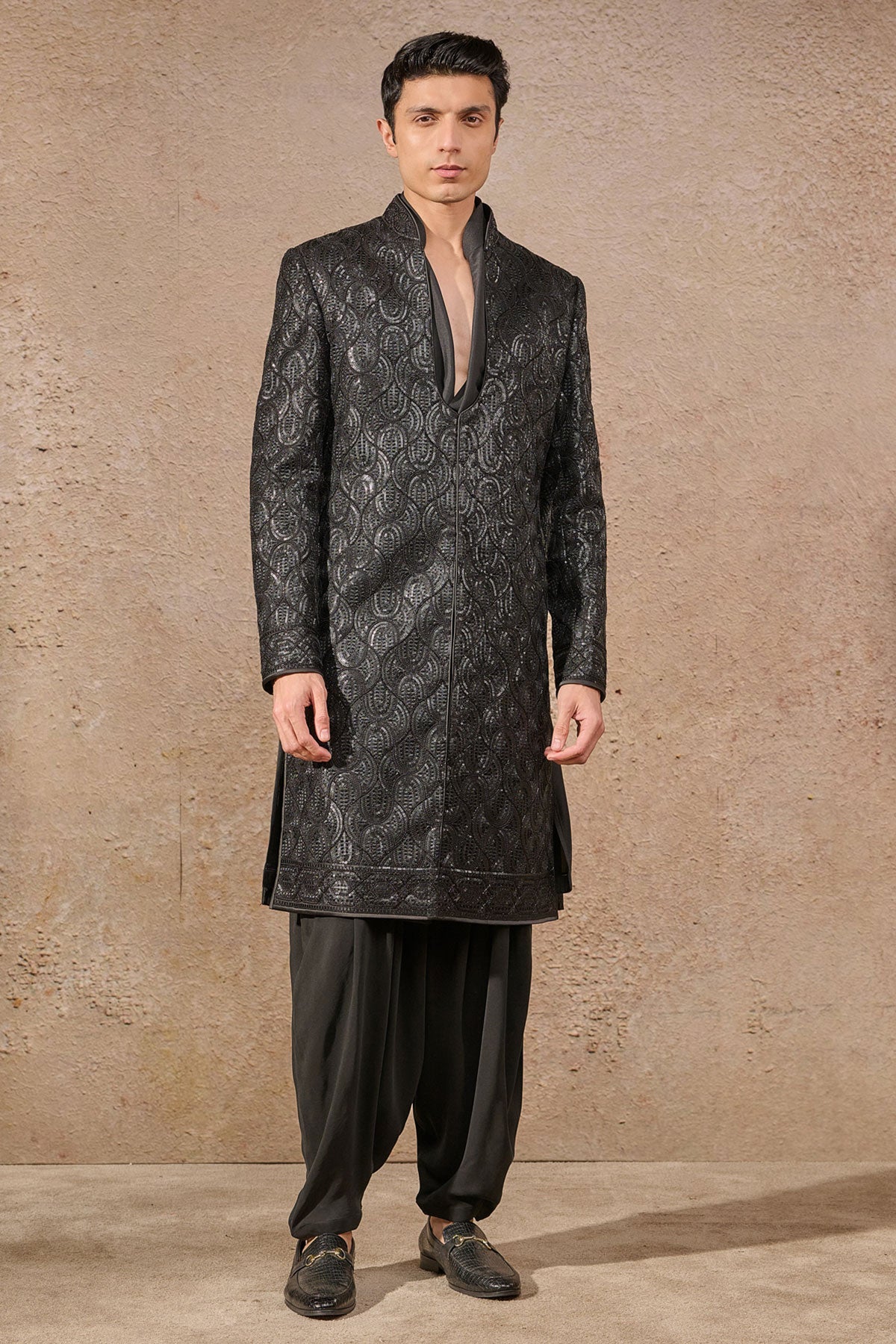 Tonal Sequin Cocktail Sherwani
