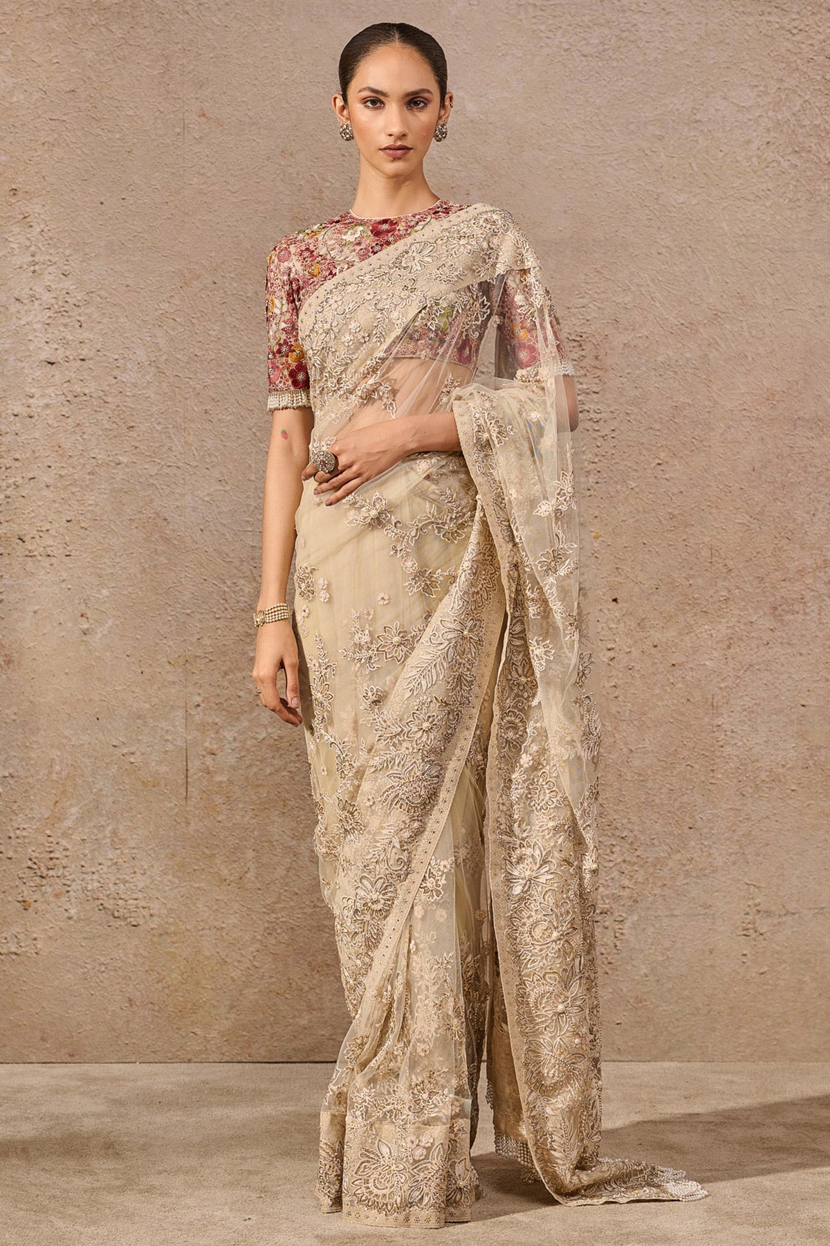 Resham Embroidered Saree