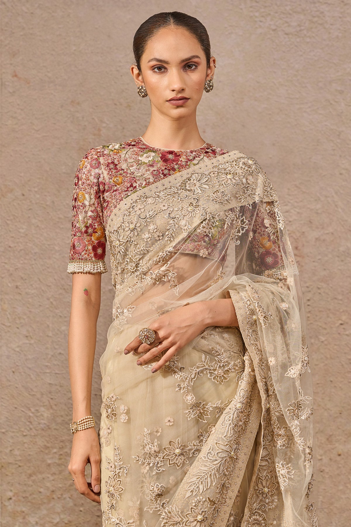 Resham Embroidered Saree