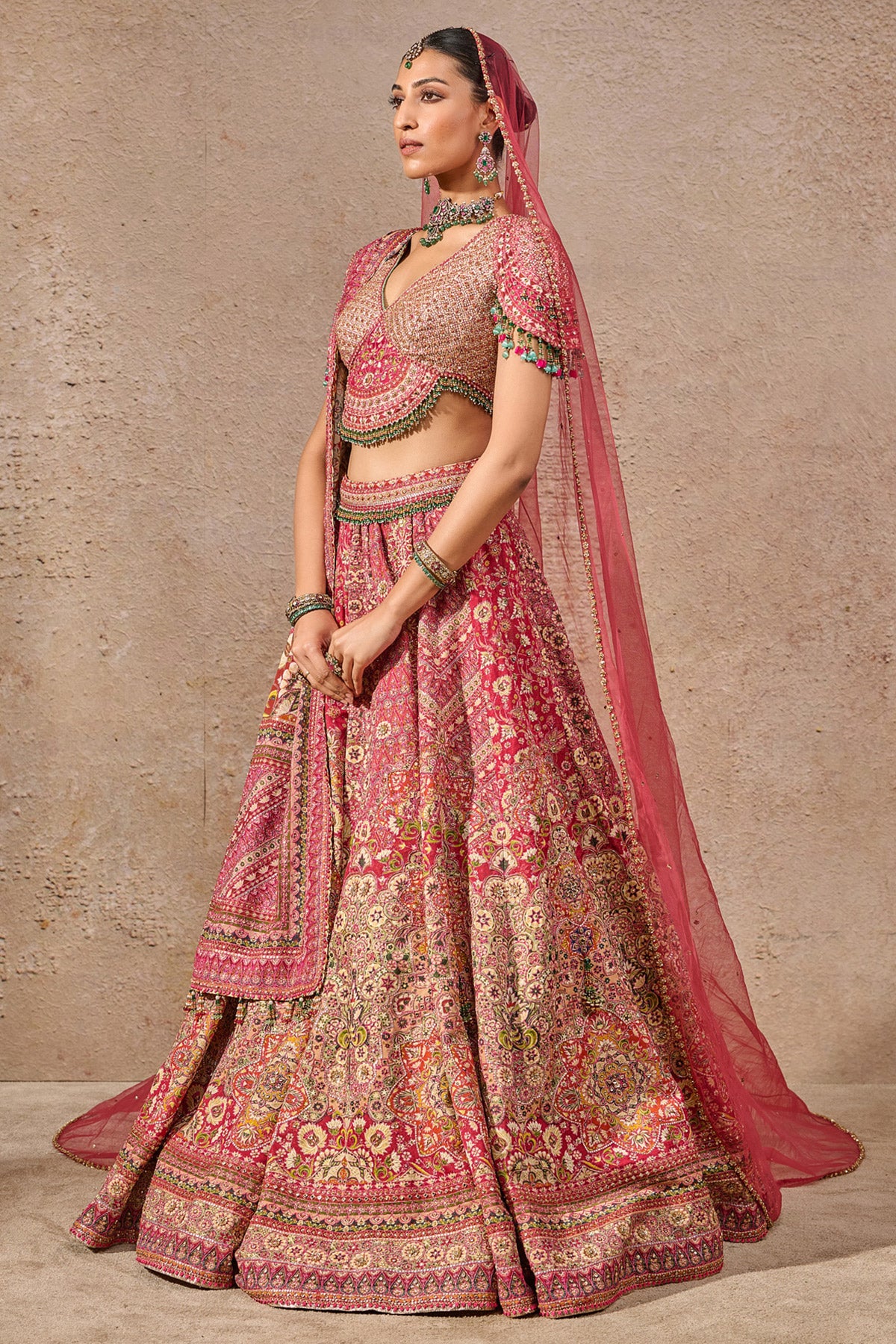 Timeless Kashida Embroidered Bridal Lehenga
