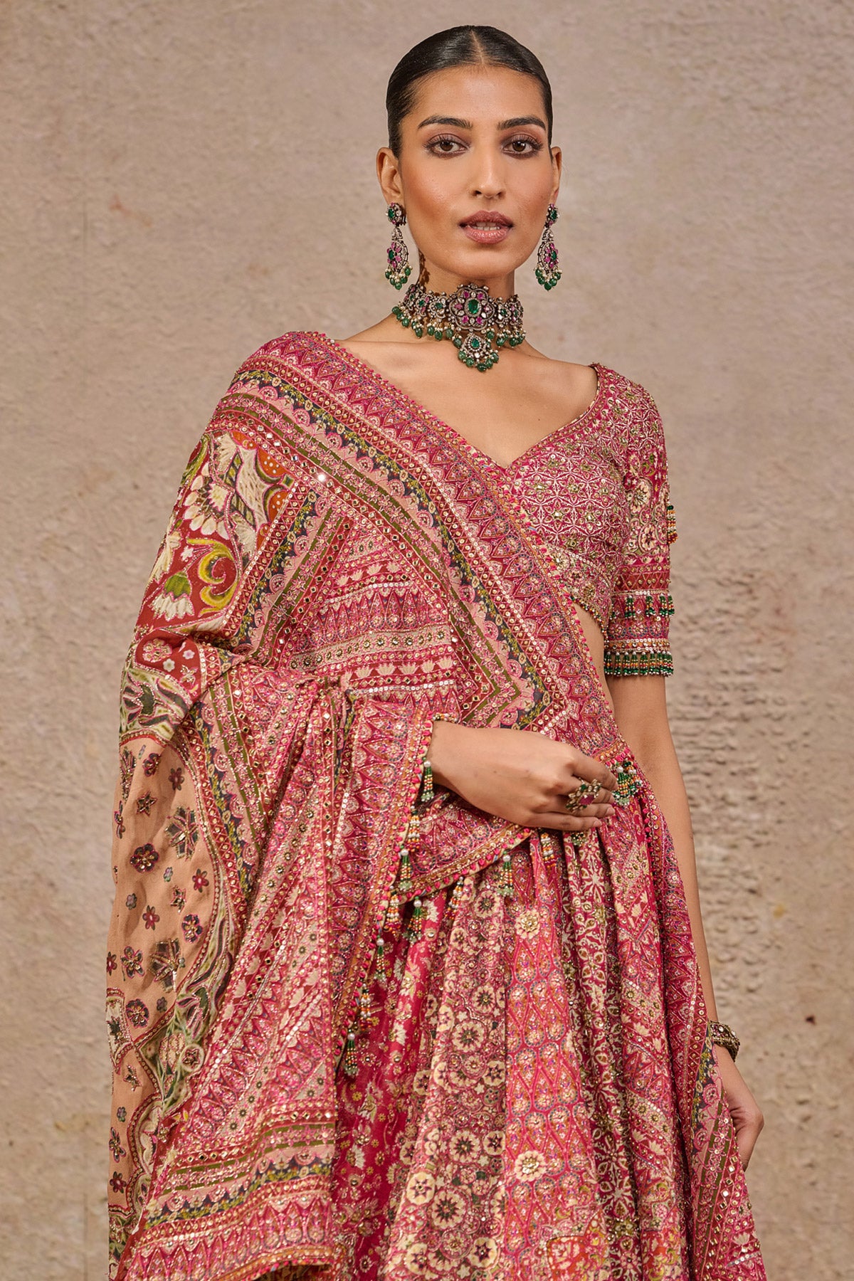 Kashida Embroidered Bridal Lehenga