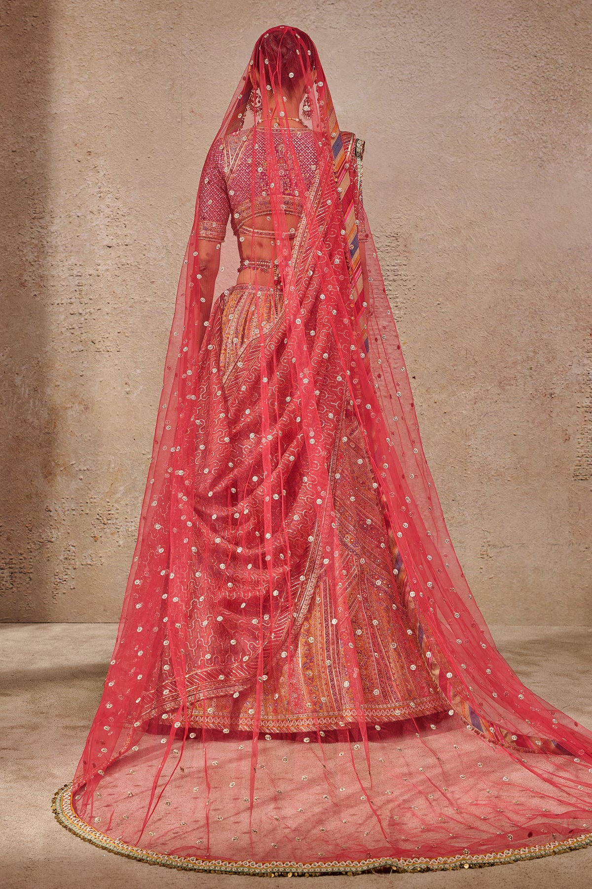 Kashida Hand Embroidered Bridal Lehenga