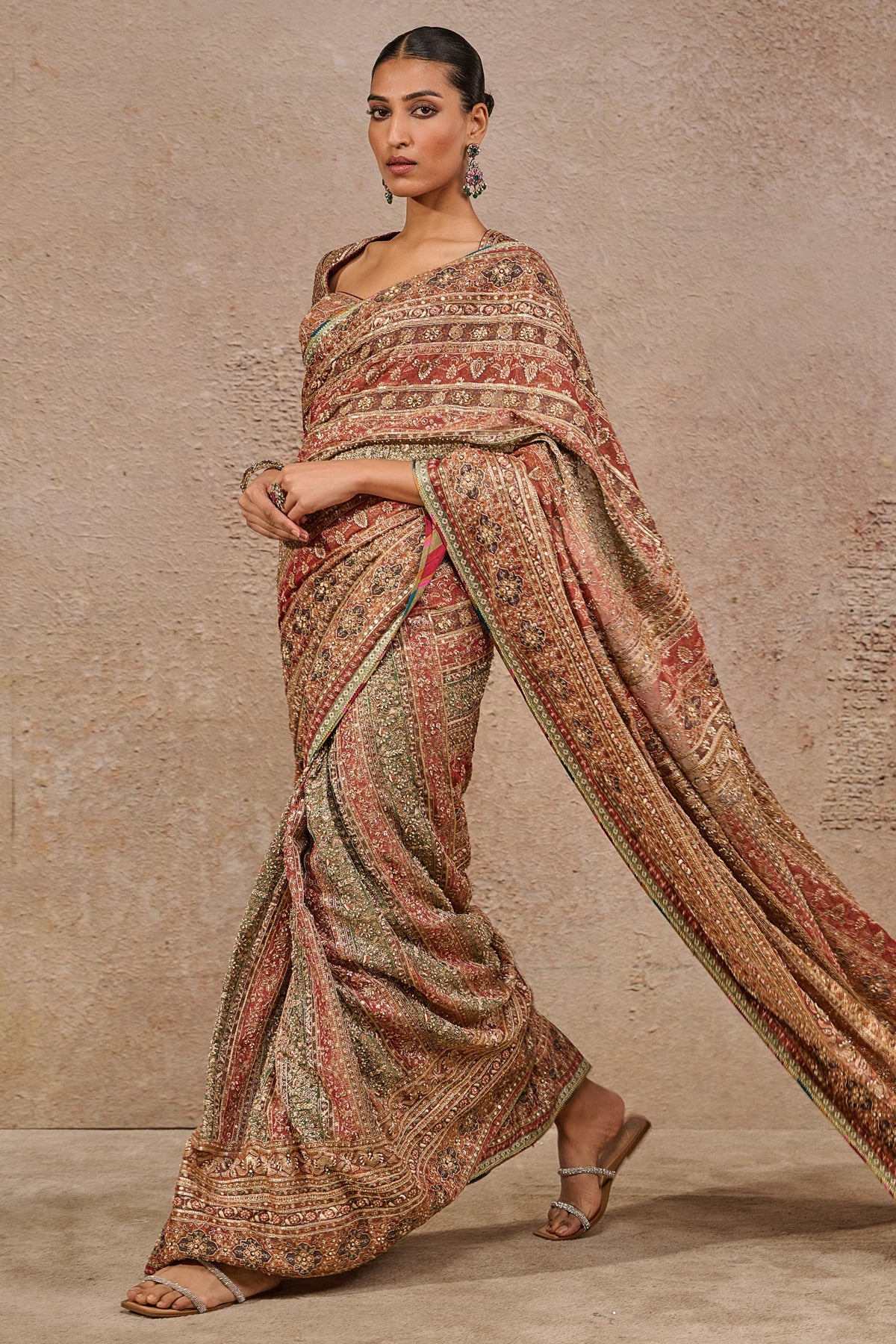 Kashida Hand Embroidered Saree