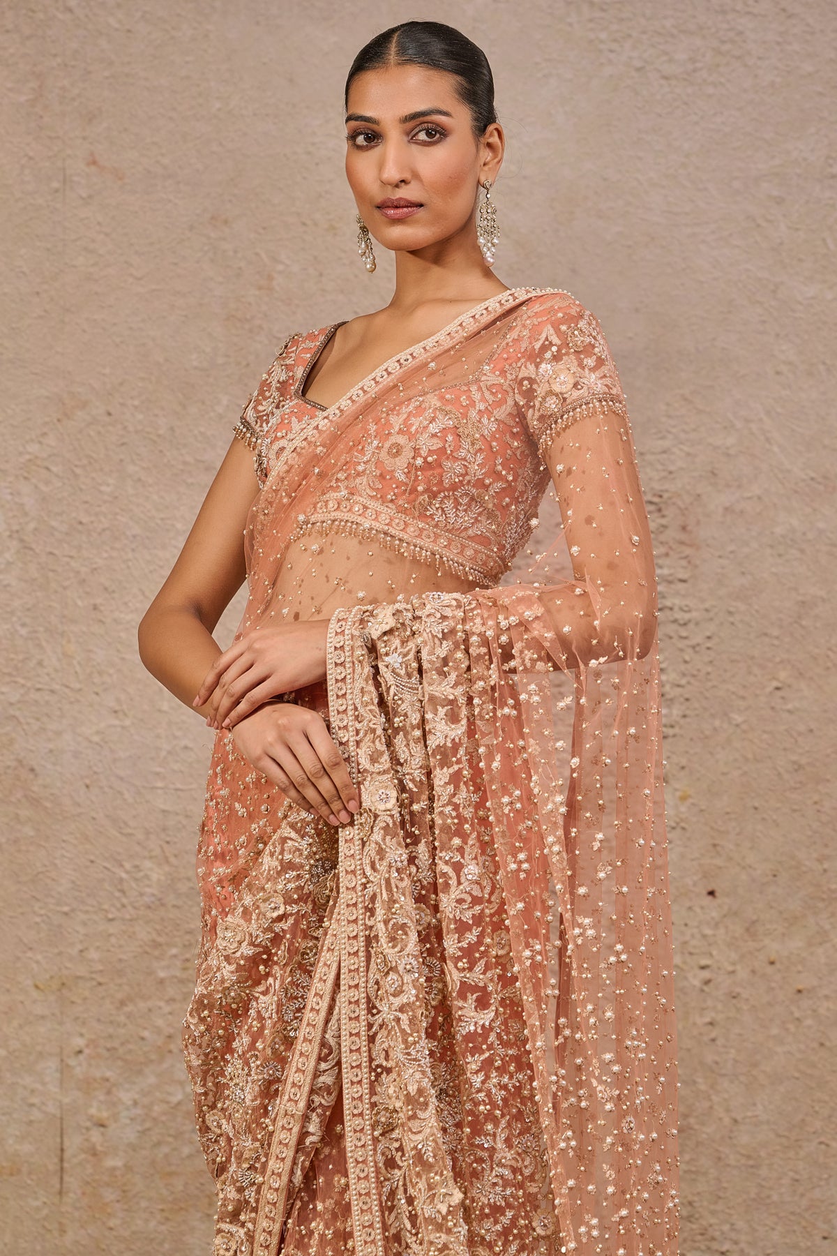 Resham Embroidered Floral Saree