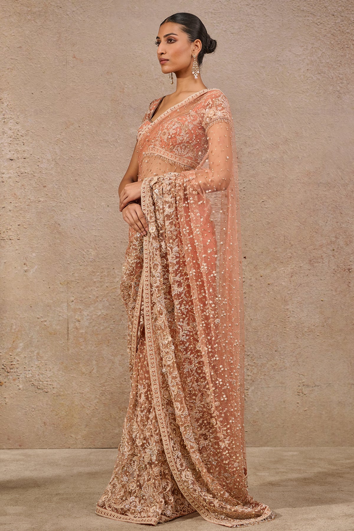 Resham Embroidered Floral Saree