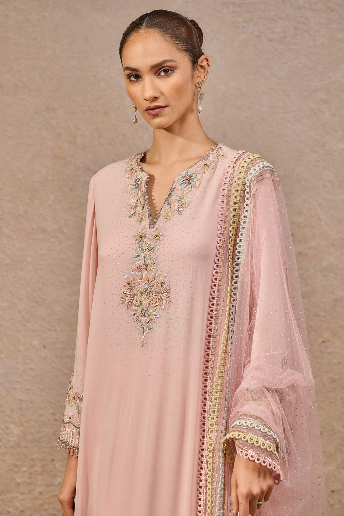 Floral Embroidered Suit Set