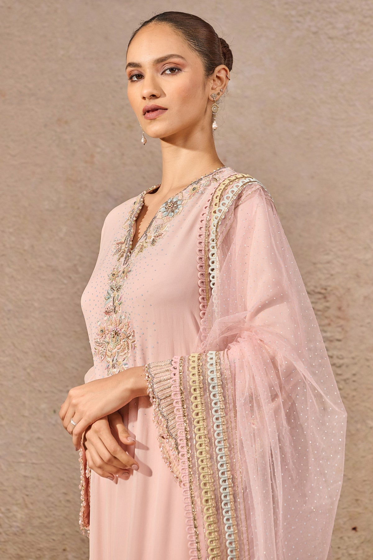 Floral Embroidered Suit Set