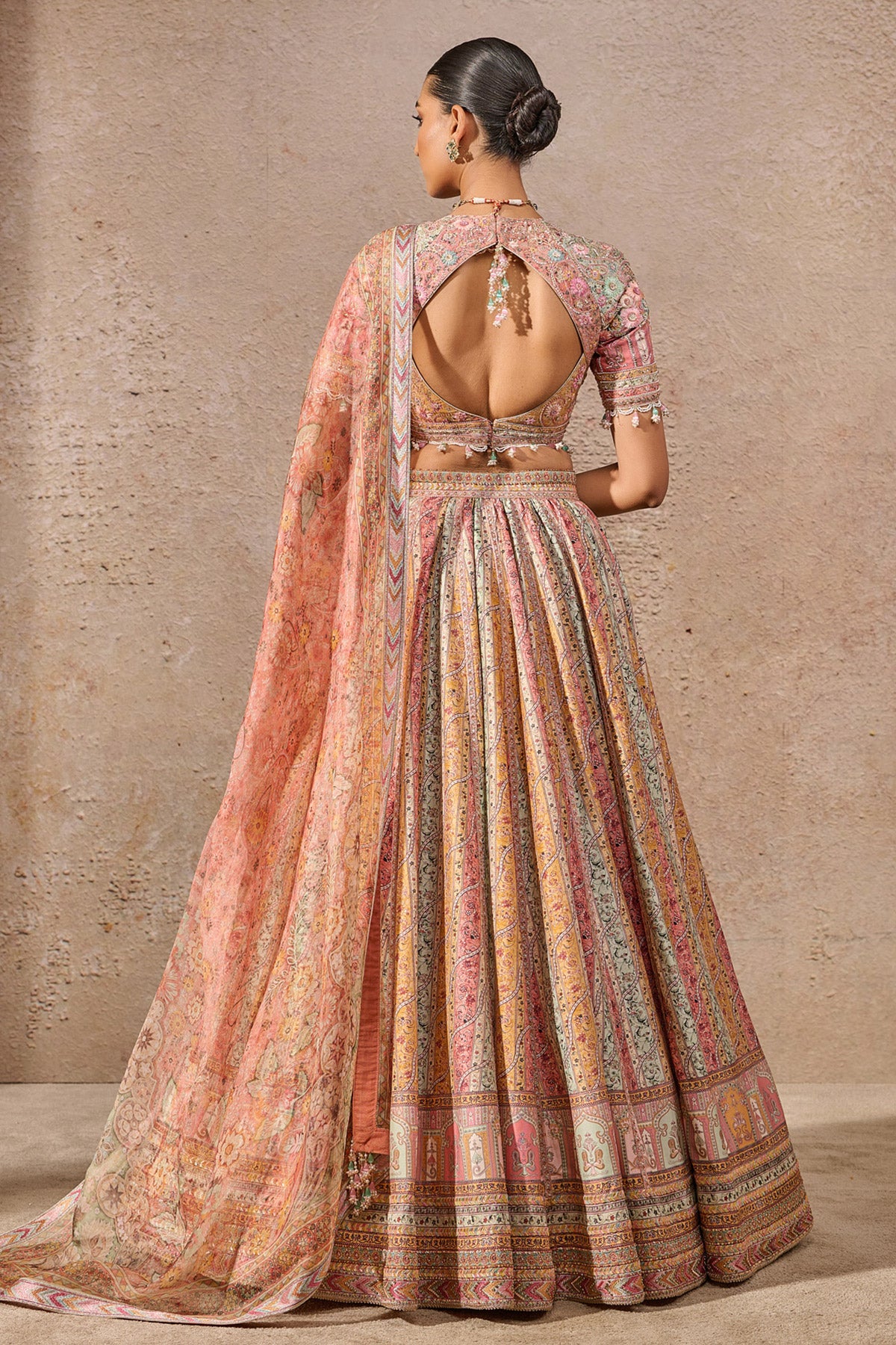 Printed Abstract Floral Lehenga