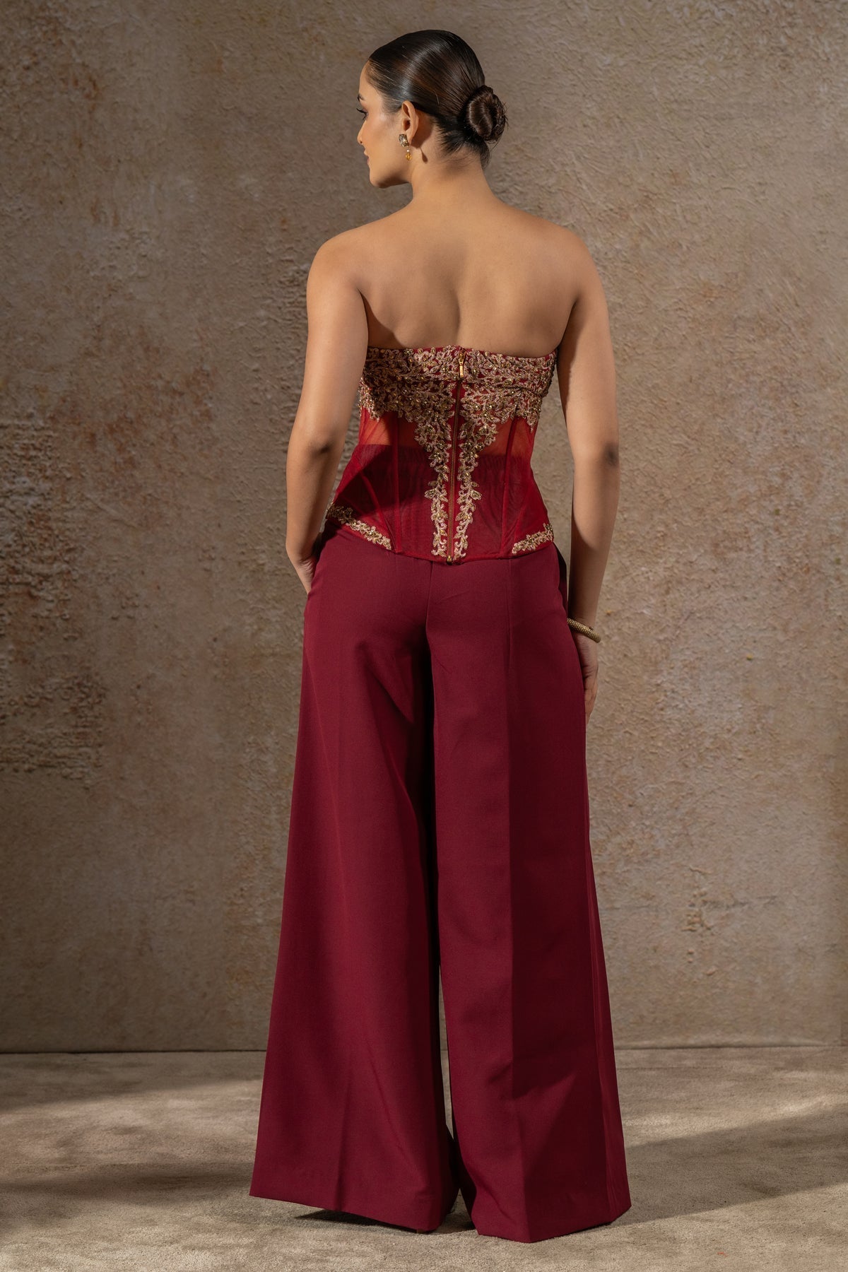 Golden Light Mughal Jewel Corset & Pants