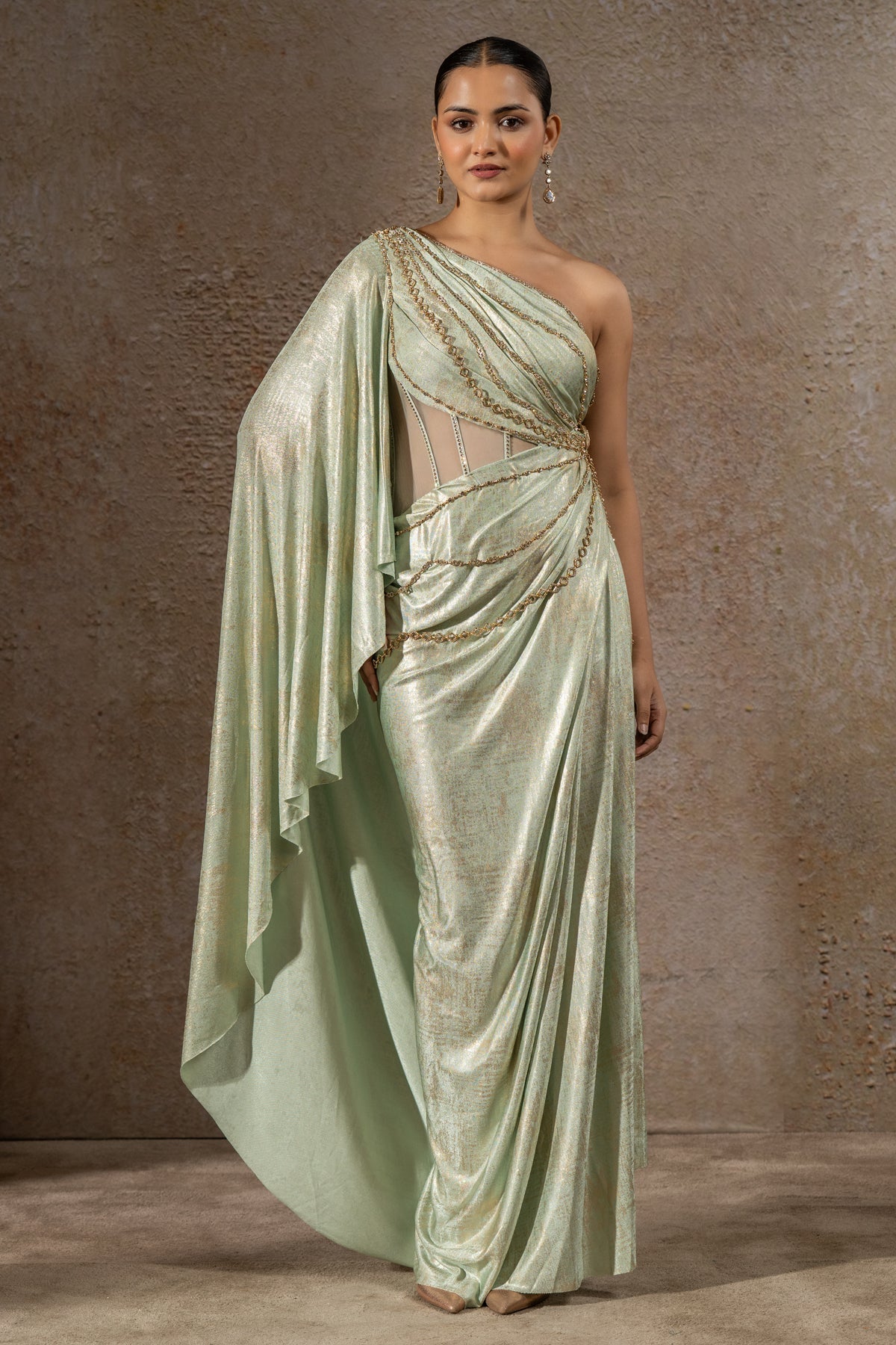 Structured drape dress