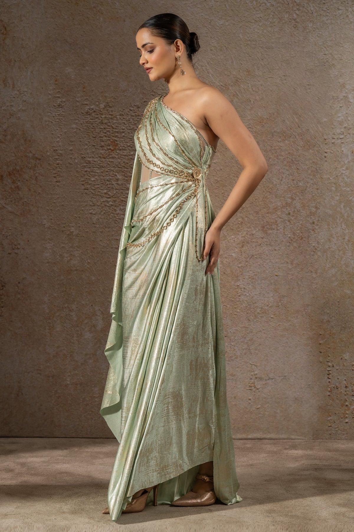 Structured drape dress