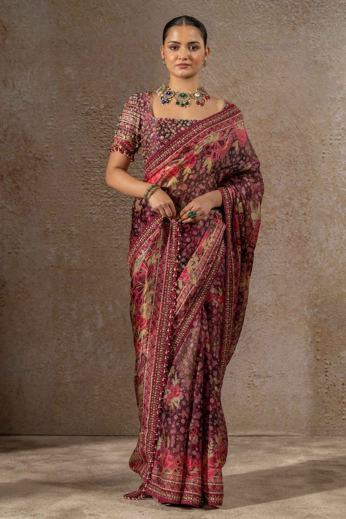 Floral Organza Saree