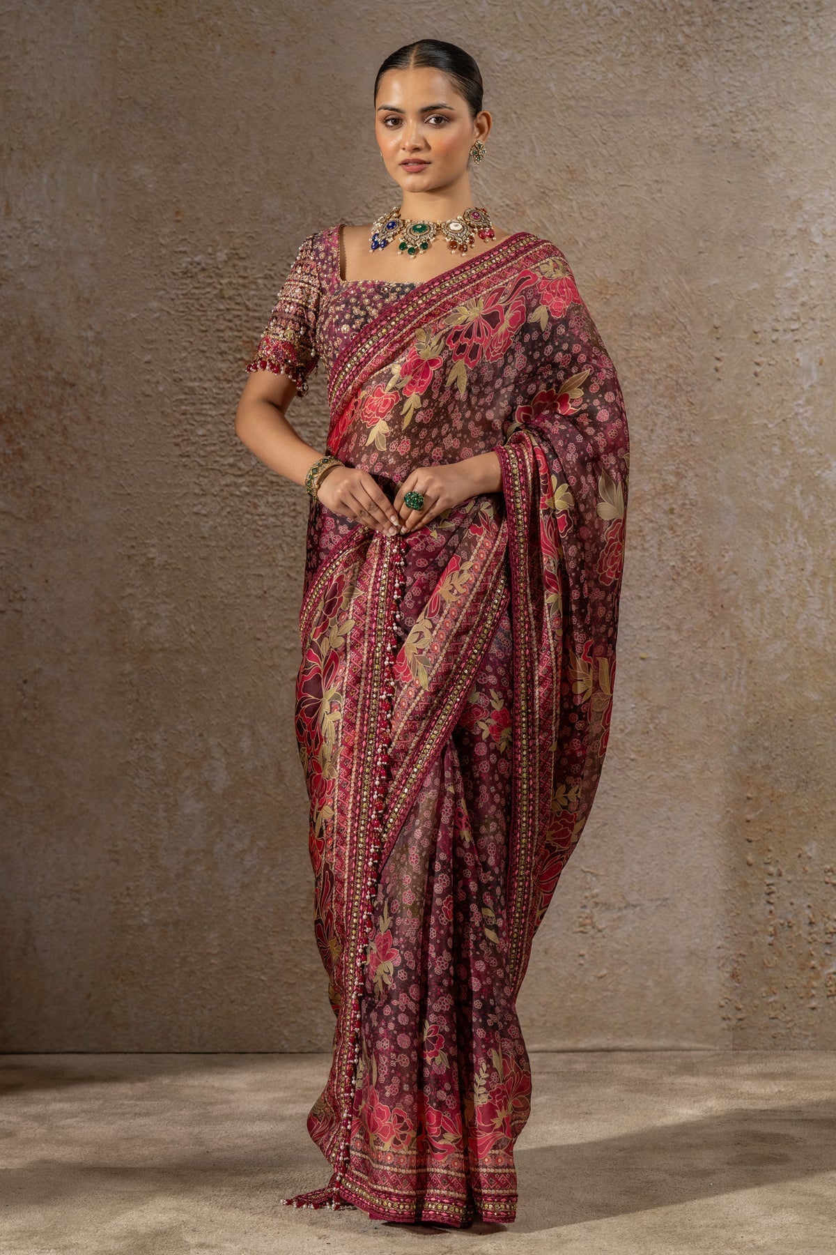 Floral Organza Saree