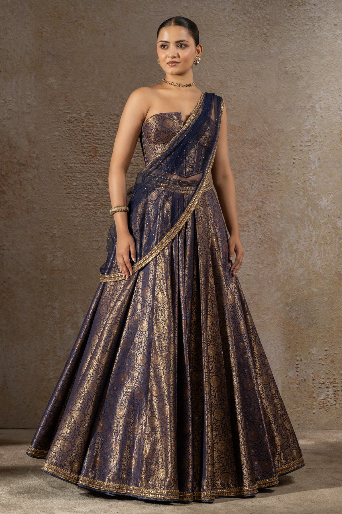 Brocade Lehenga & Corset Set