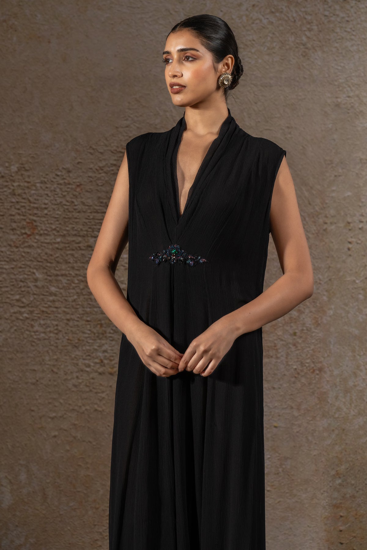 Mosaic Sequin Jacket with Draped Dress