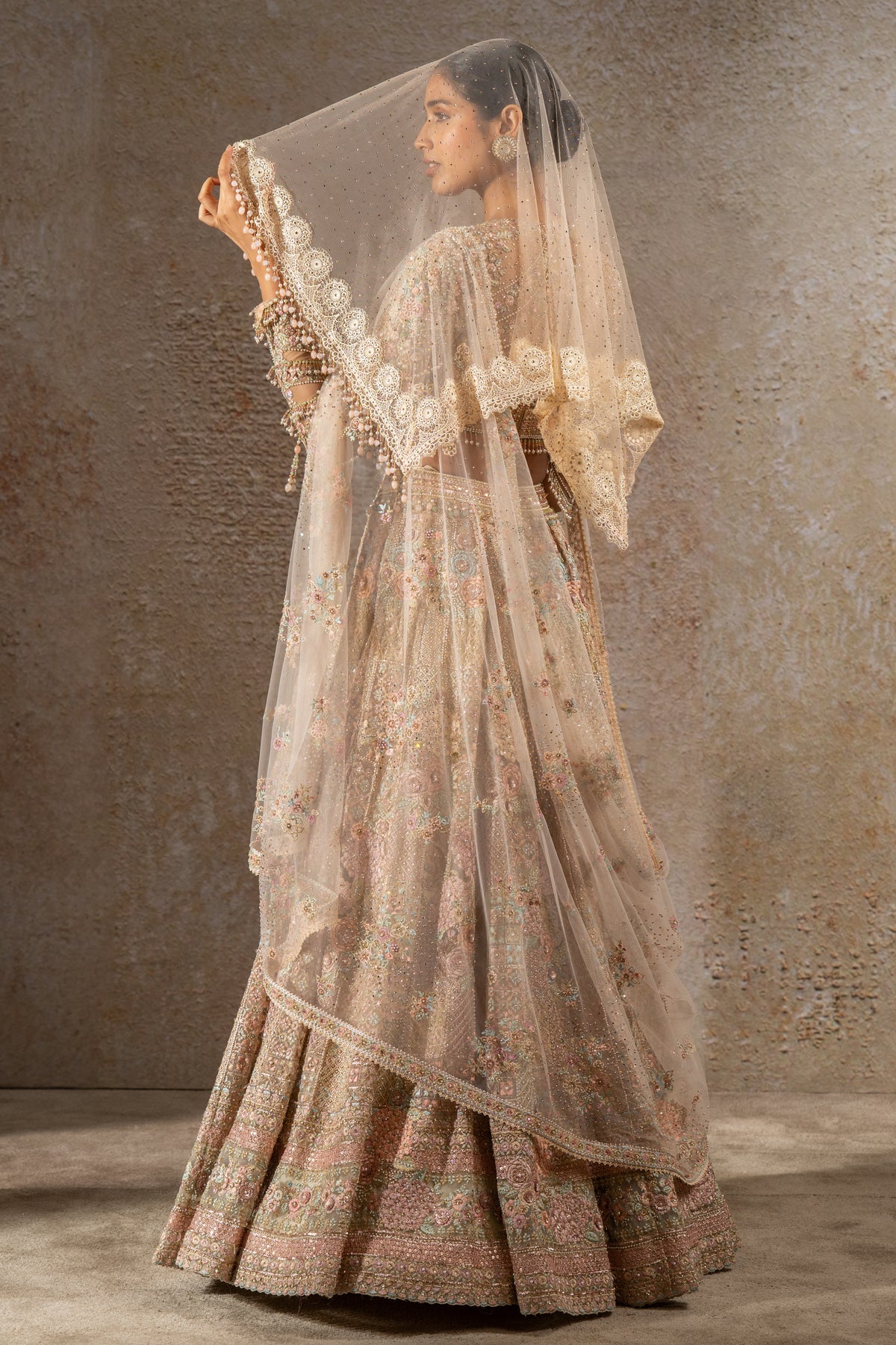 Hand Embroidered Floral Lehenga Set with Dupatta