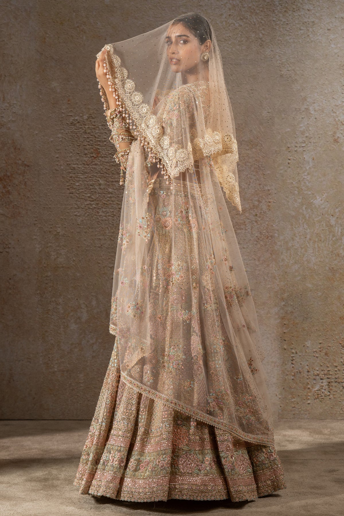 Hand Embroidered Floral Lehenga Set with Dupatta