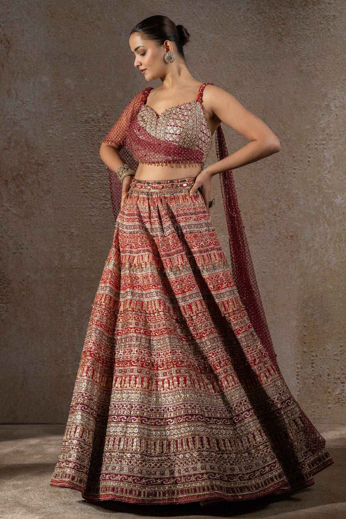 Kashida Embroidered Lehenga