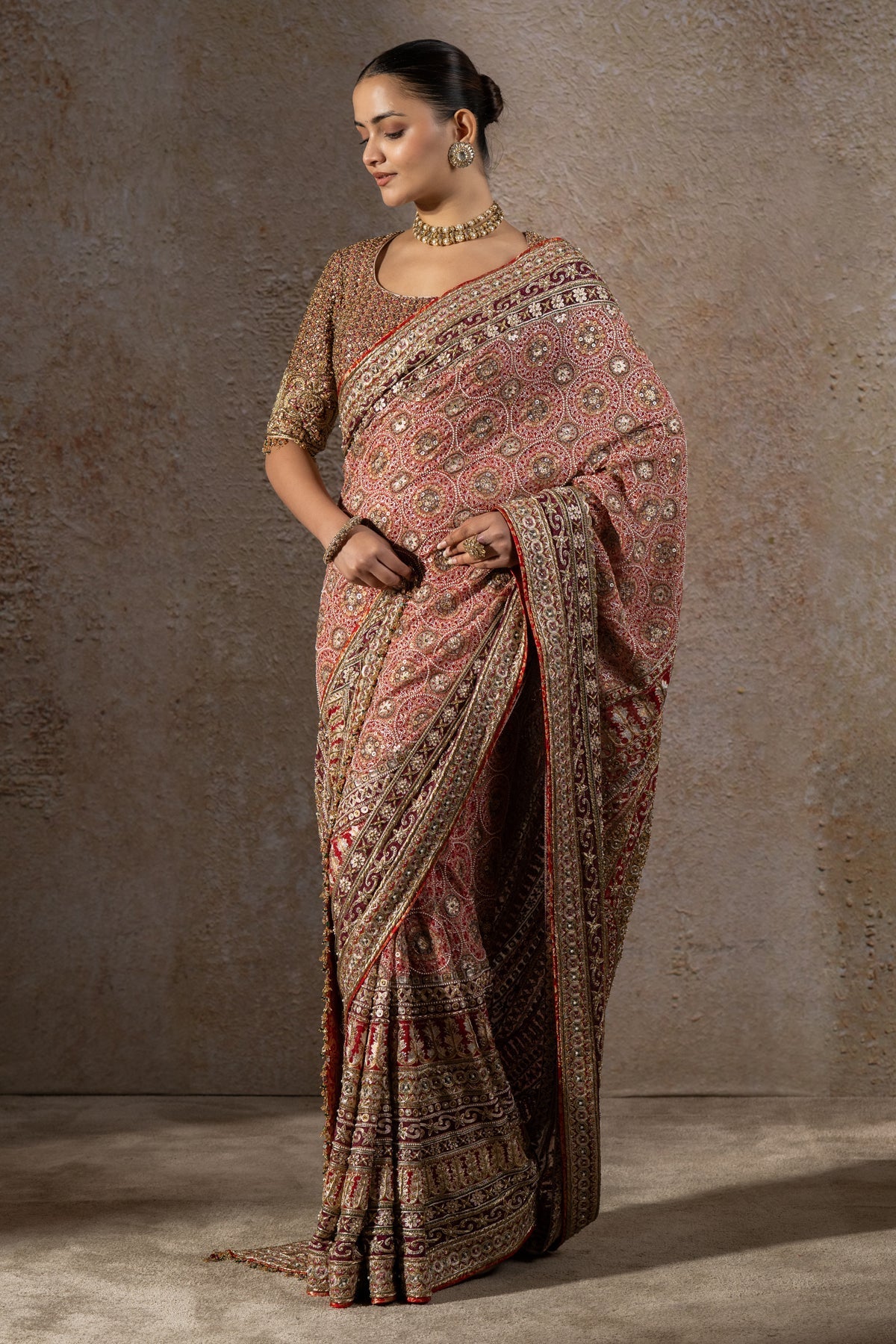 Kashida Embroidered Saree