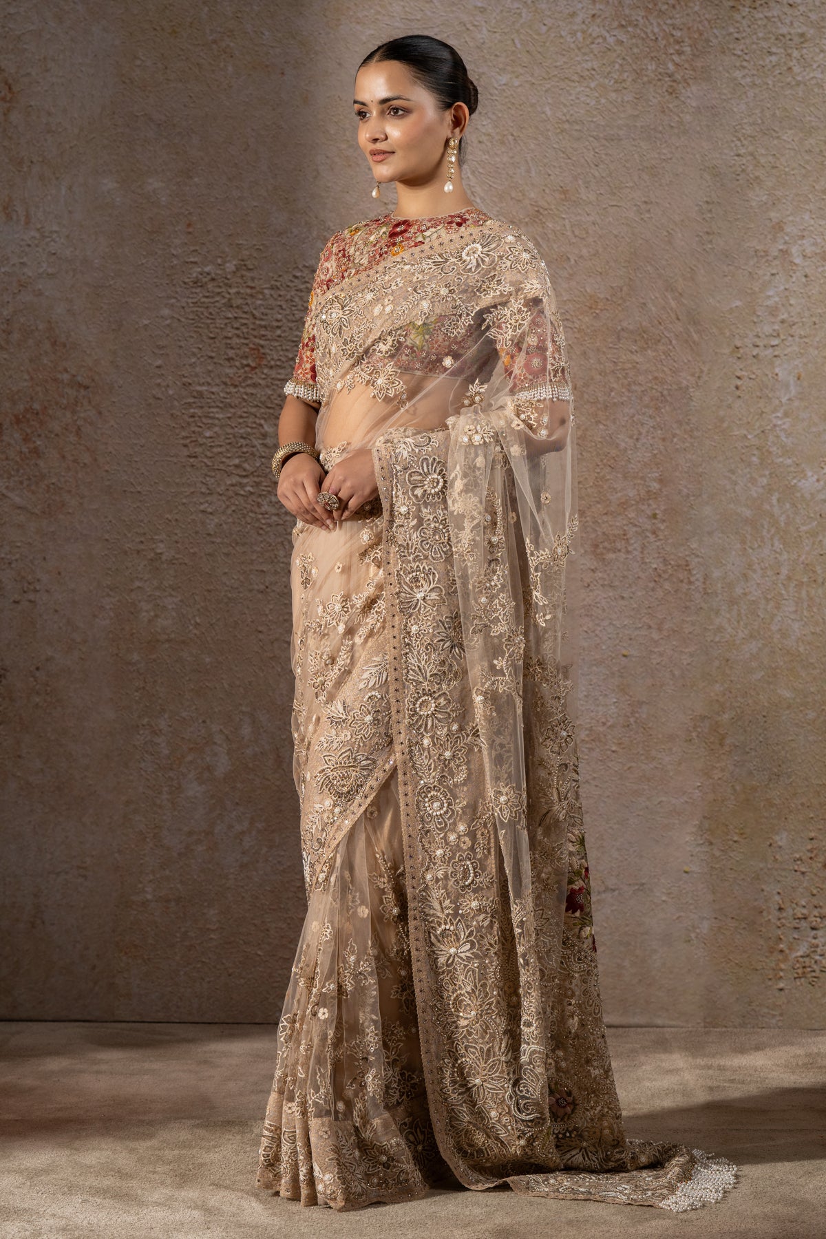 Resham Embroidered Saree