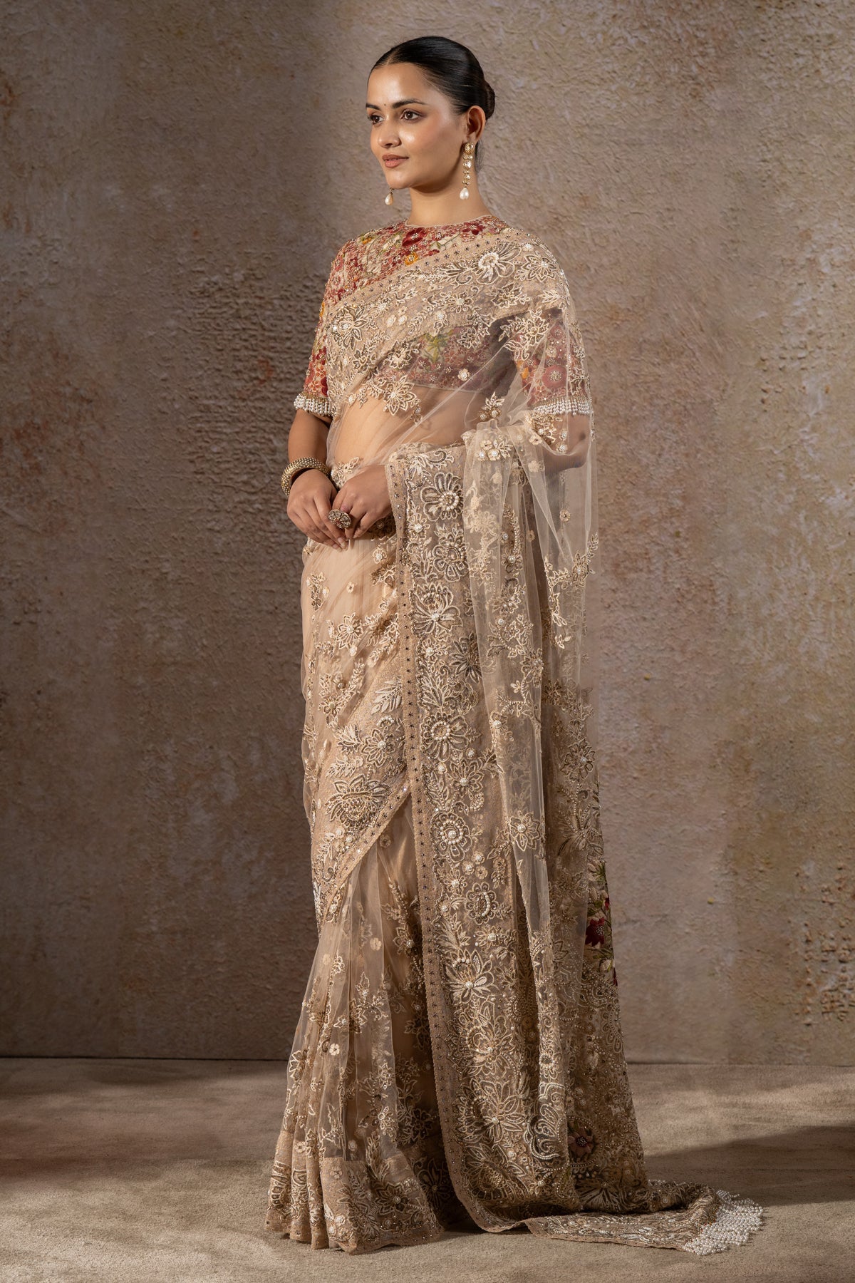 Resham Embroidered Saree
