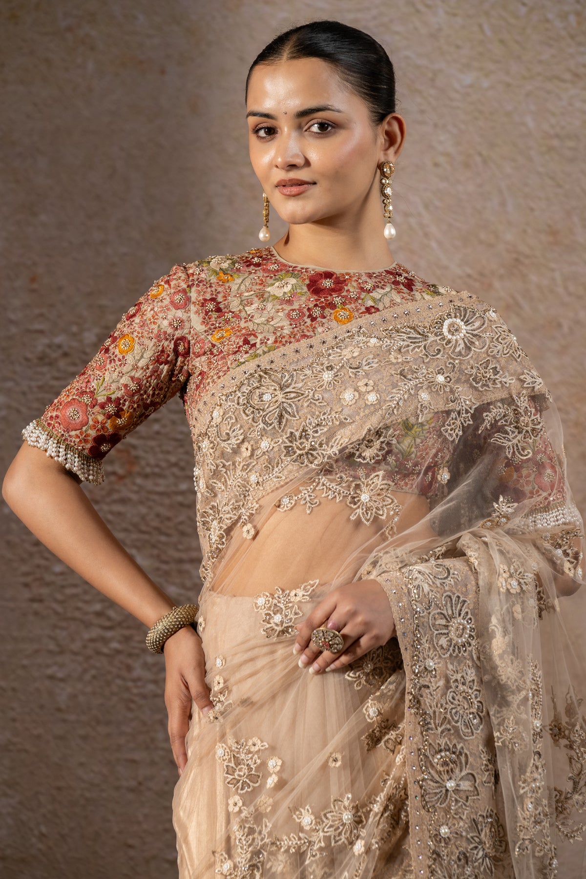 Resham Embroidered Saree