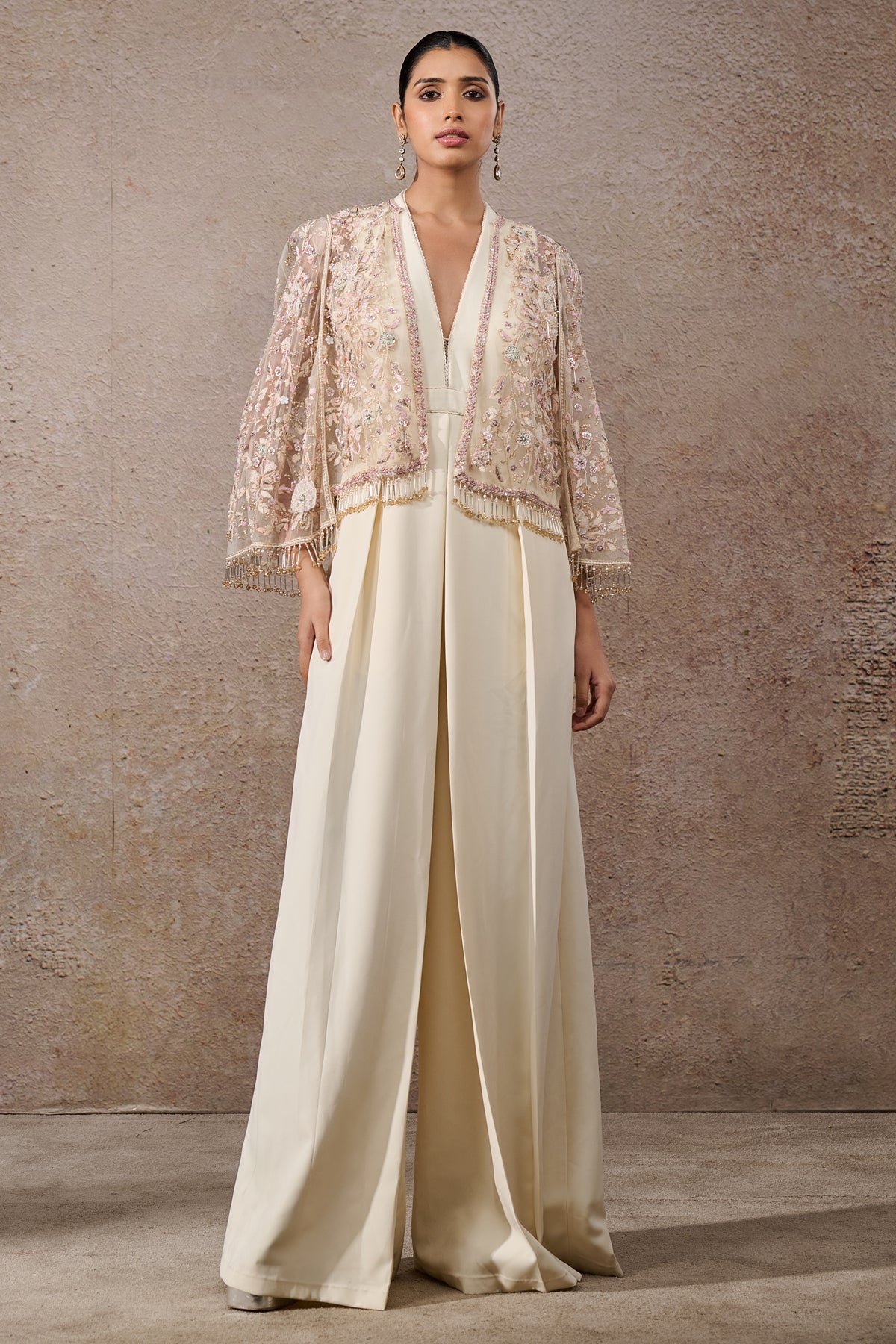 Hand Embroidered Floral Cape