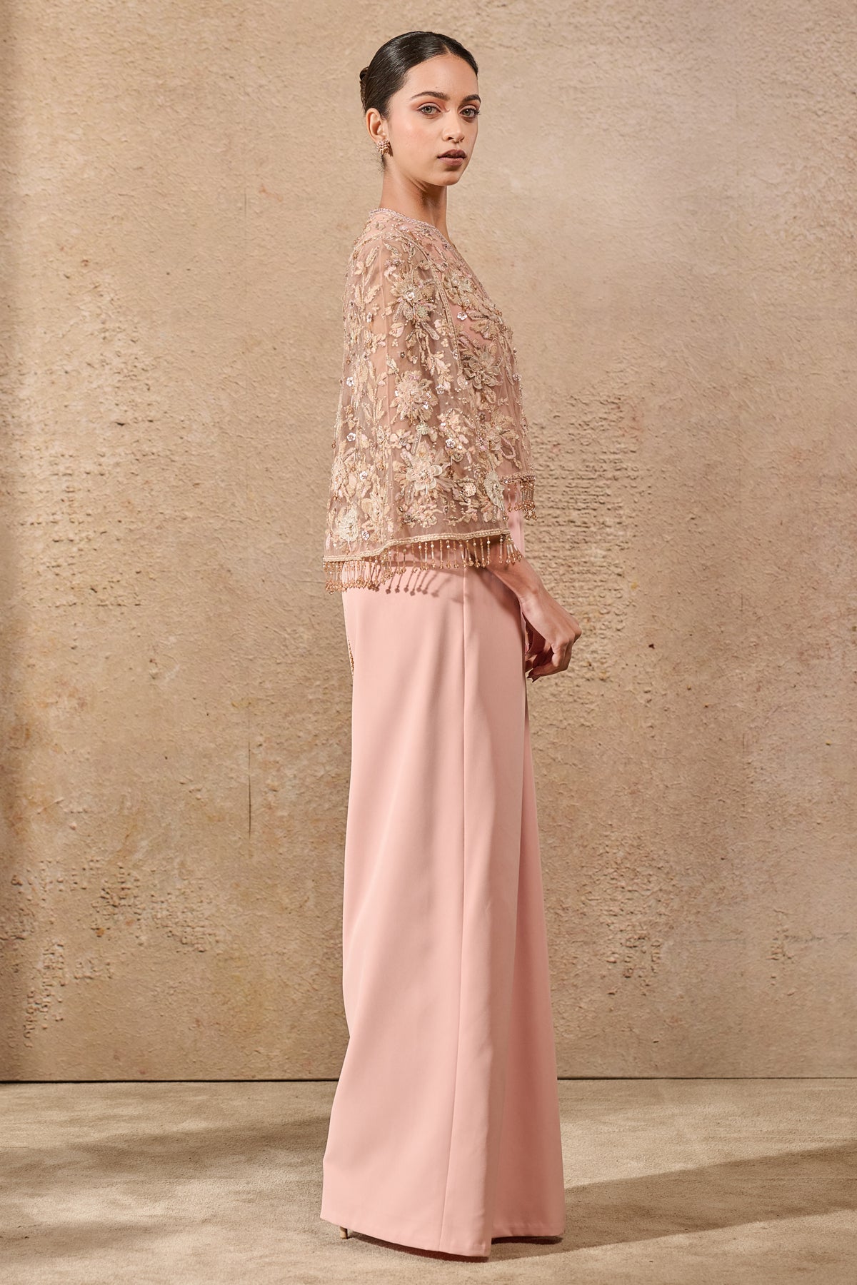 Hand Embroidered Floral Cape