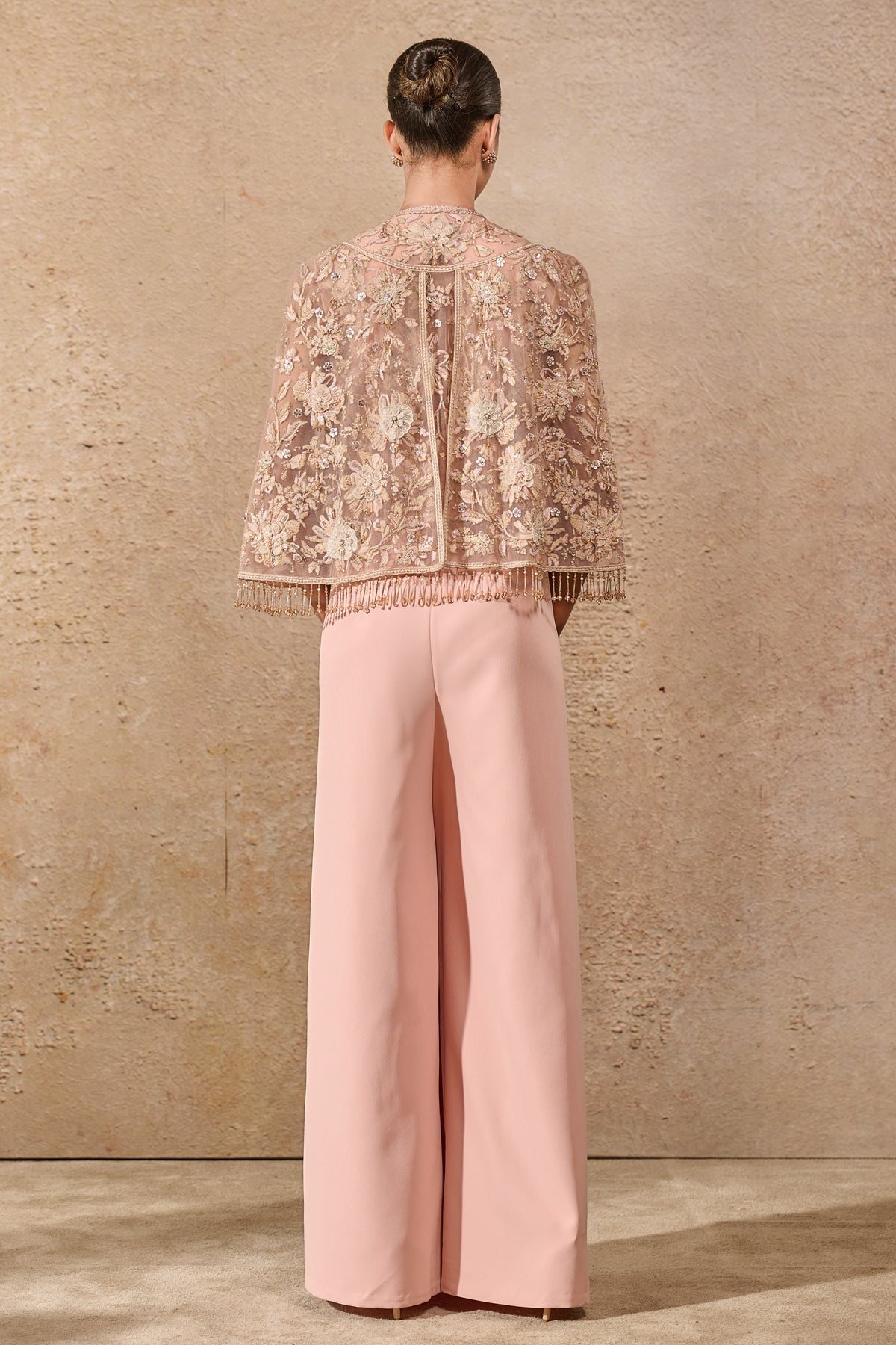 Hand Embroidered Floral Cape