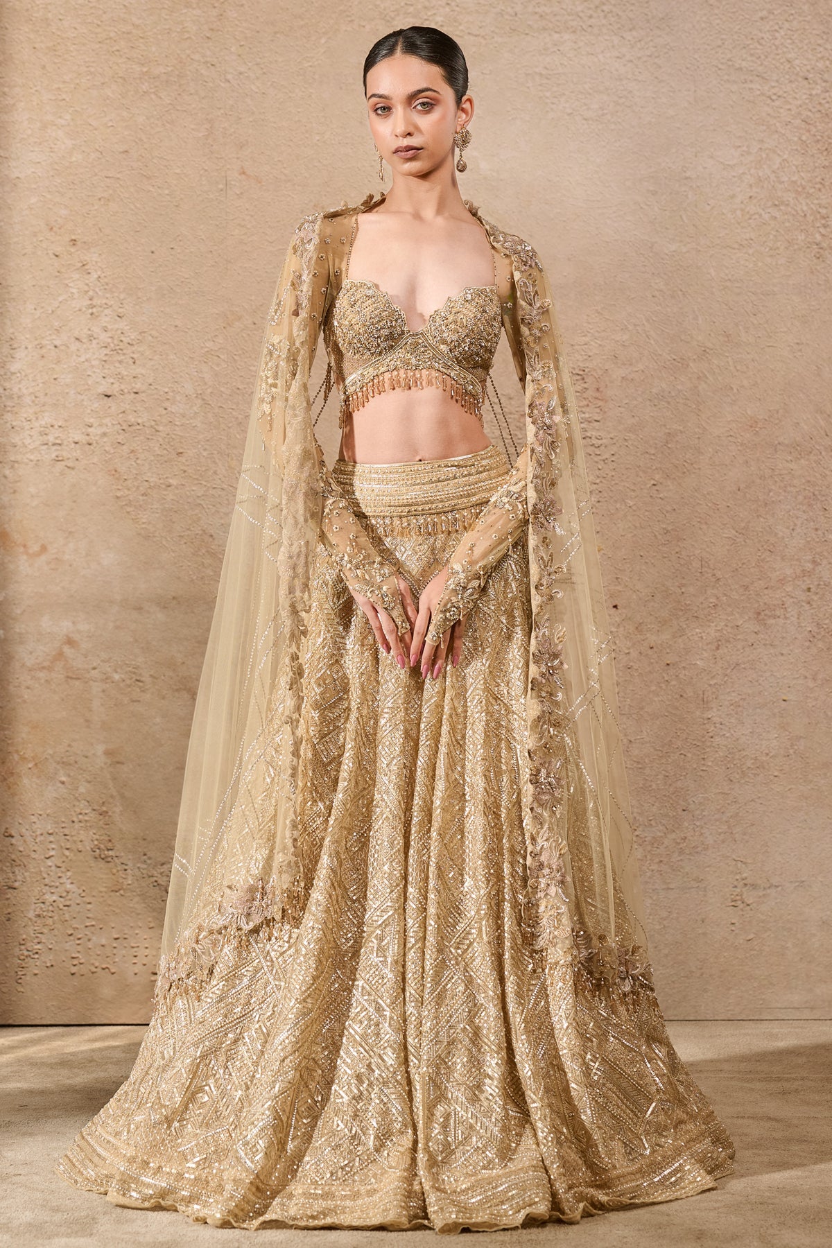 Languid Summer Pearl And Sequin Embroidered Lehenga