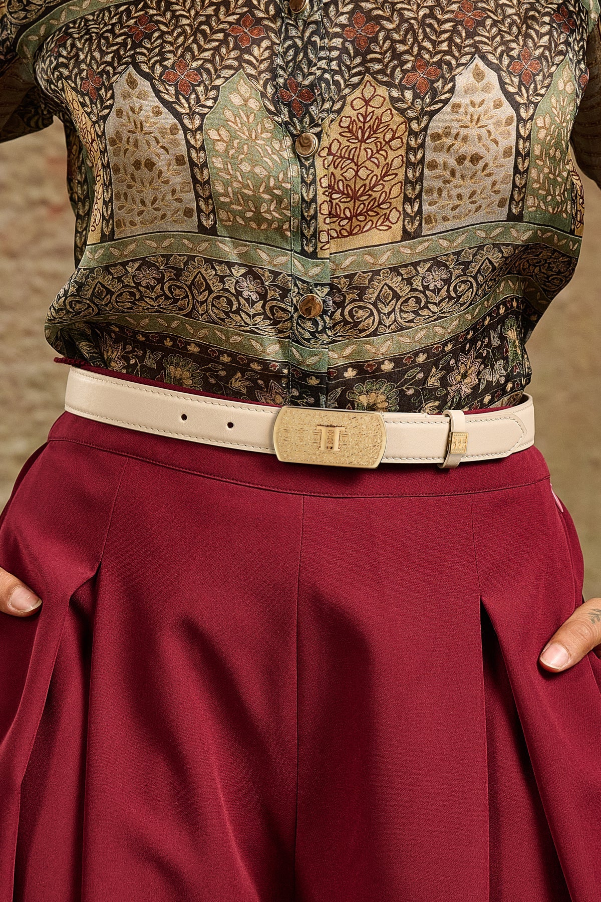 Classic Leather Monogram Belt