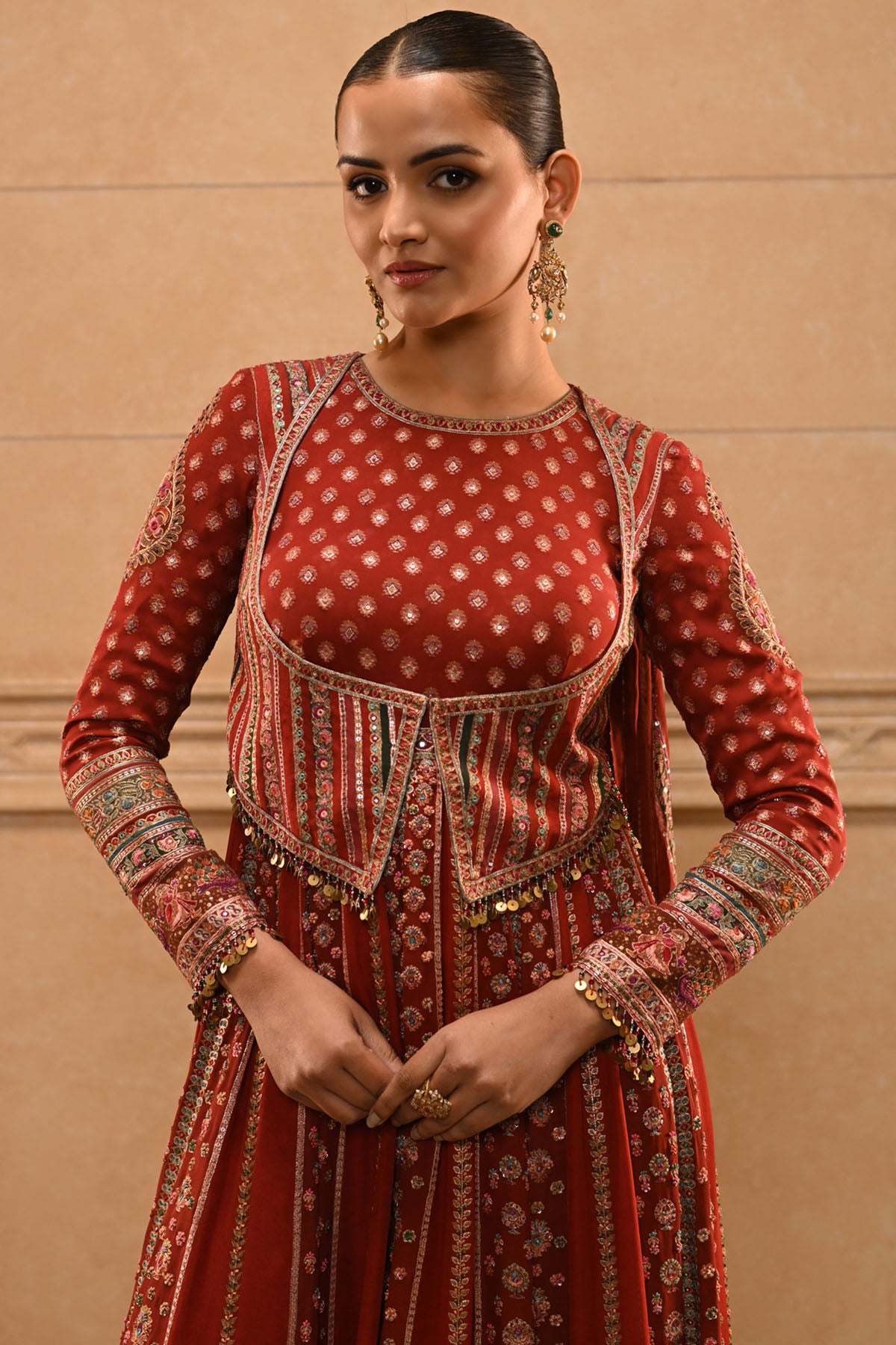 Kashida Flared Anarkali