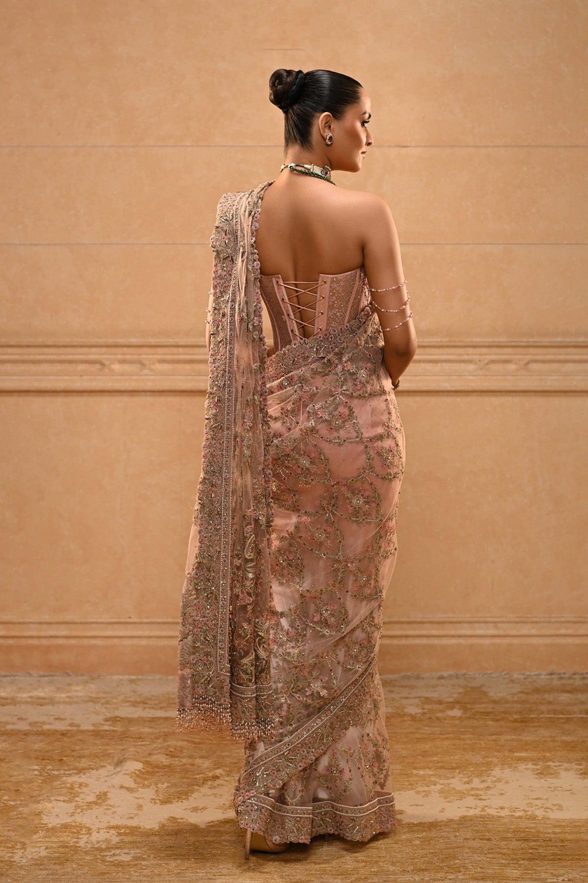 Gilded Trellis Embroidered Saree
