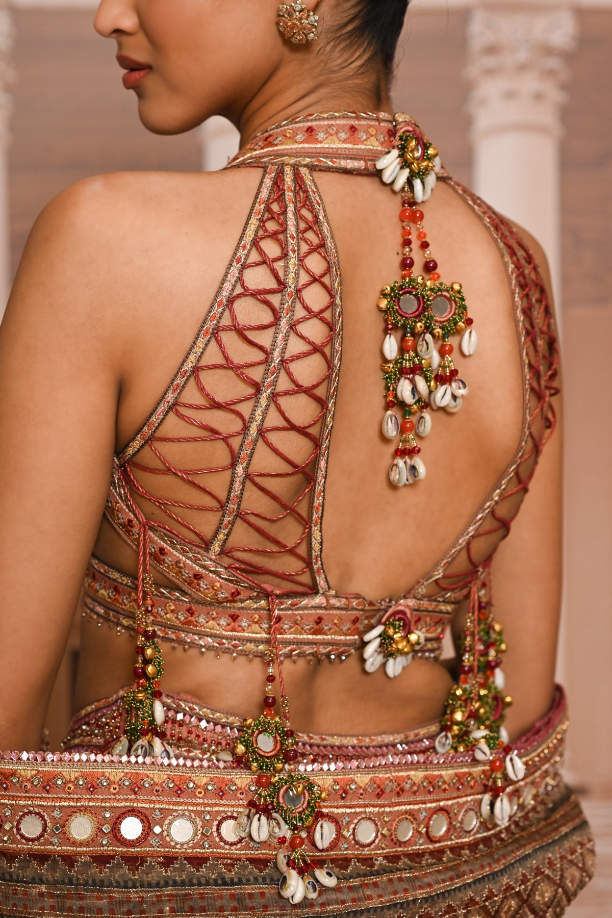Ever Bloom Hand Painted Kashida Lehenga Set