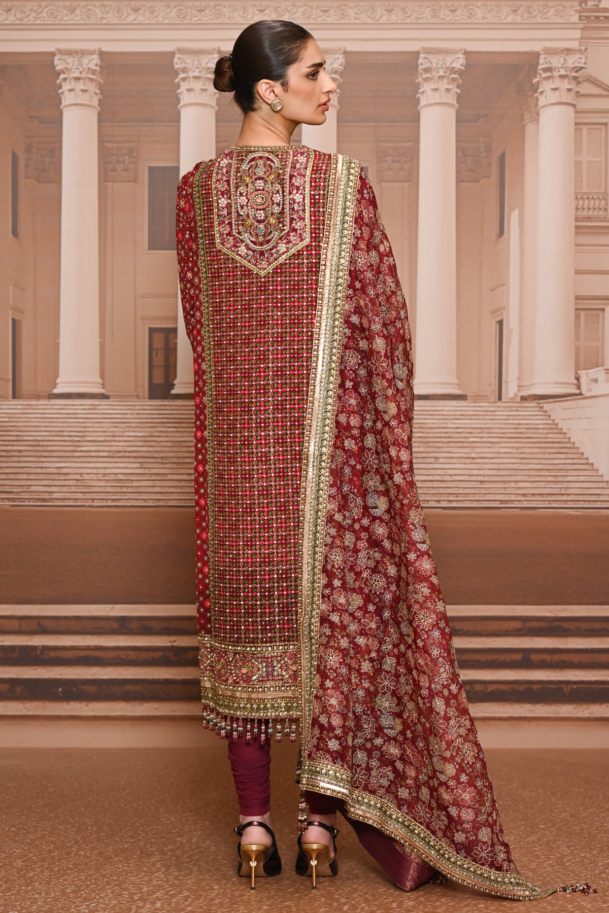 Ever Bloom Byzantium Hand Painted Kashida Kurta Set