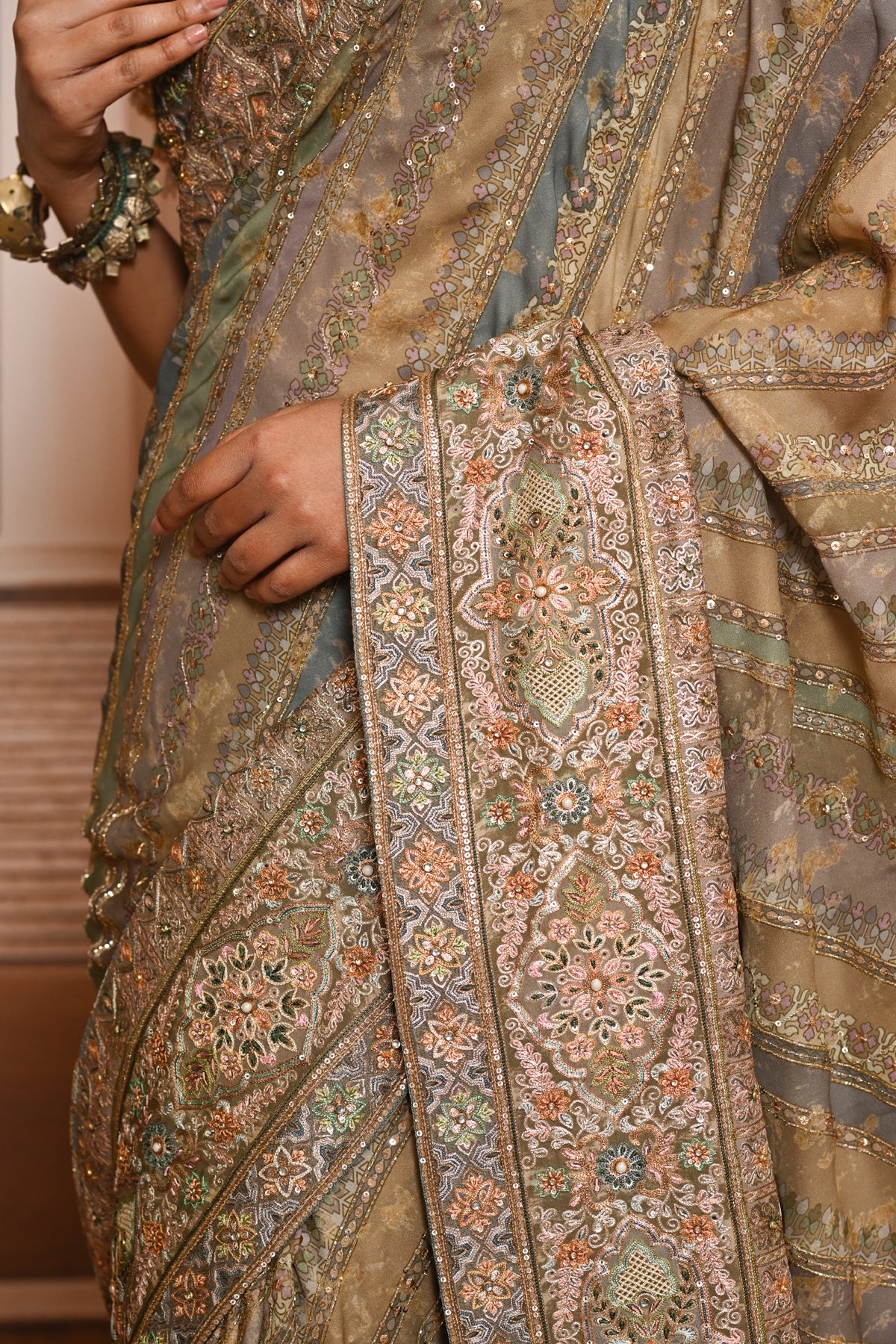 Ever Bloom Embellished Pichwai Saree