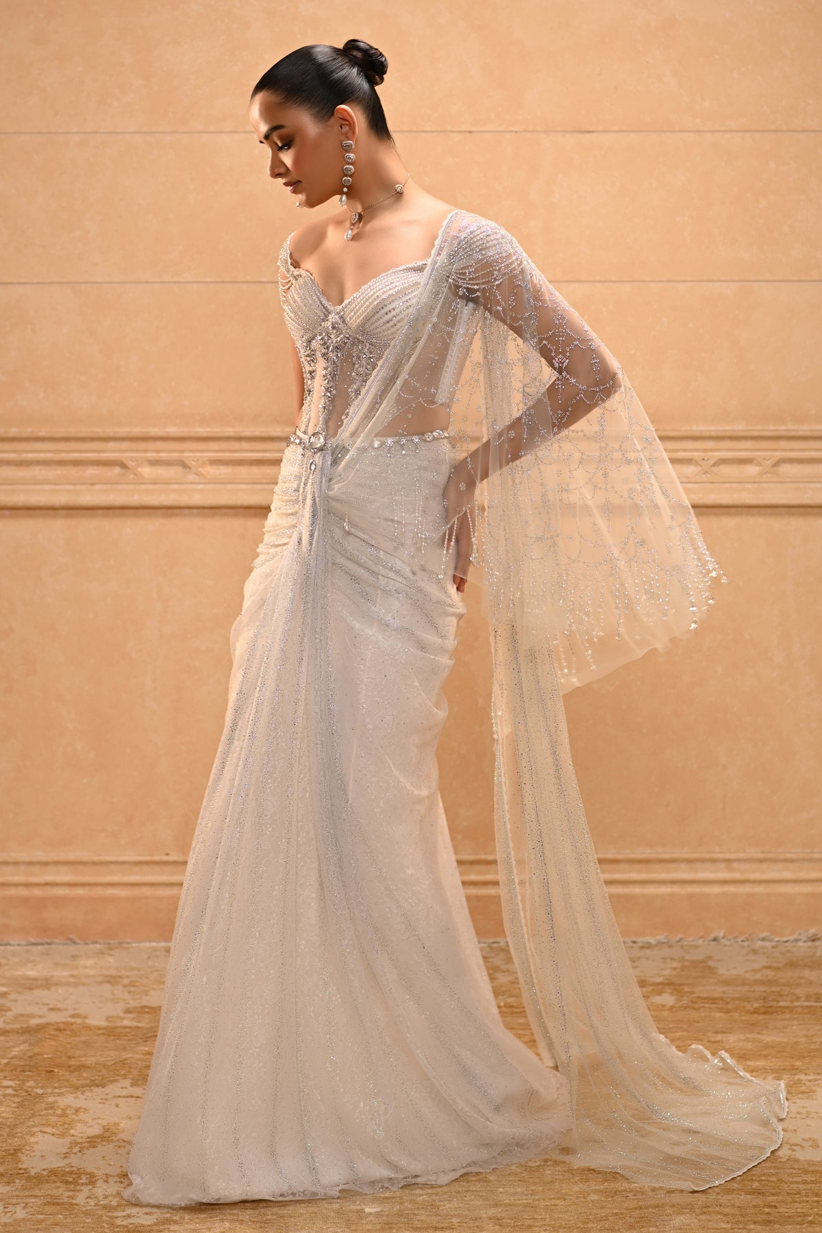 Pearl Embroidered Saree