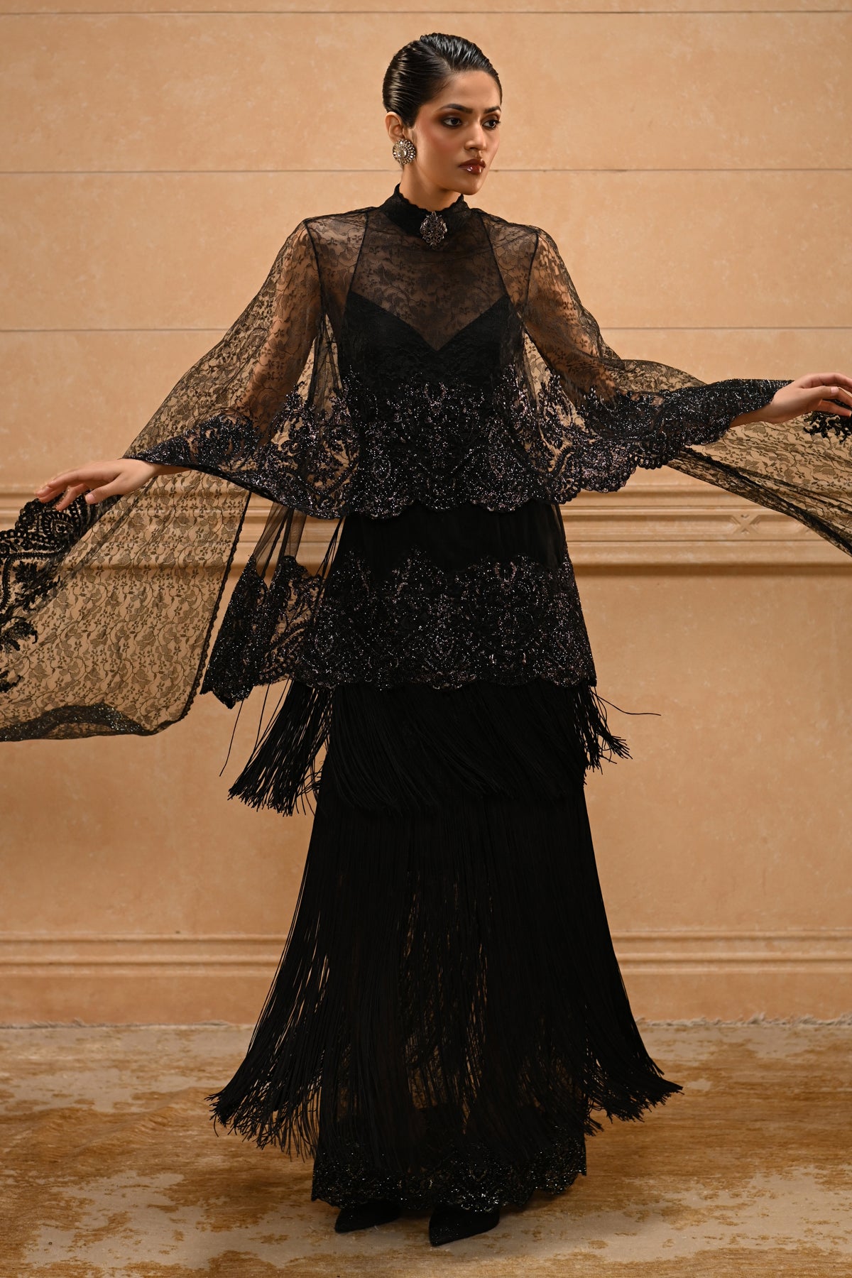 Noir Fringe Dress