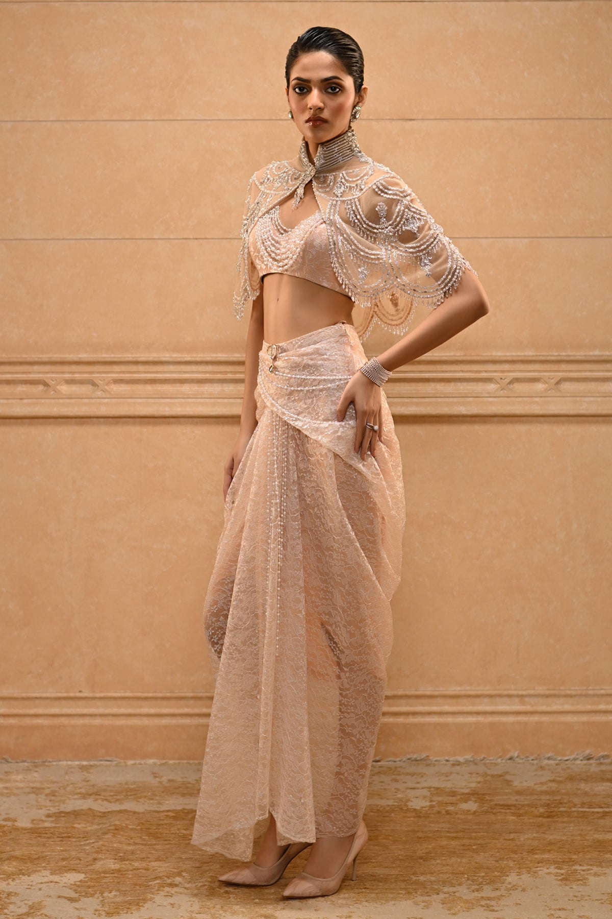 Crystal Cape Skirt Set