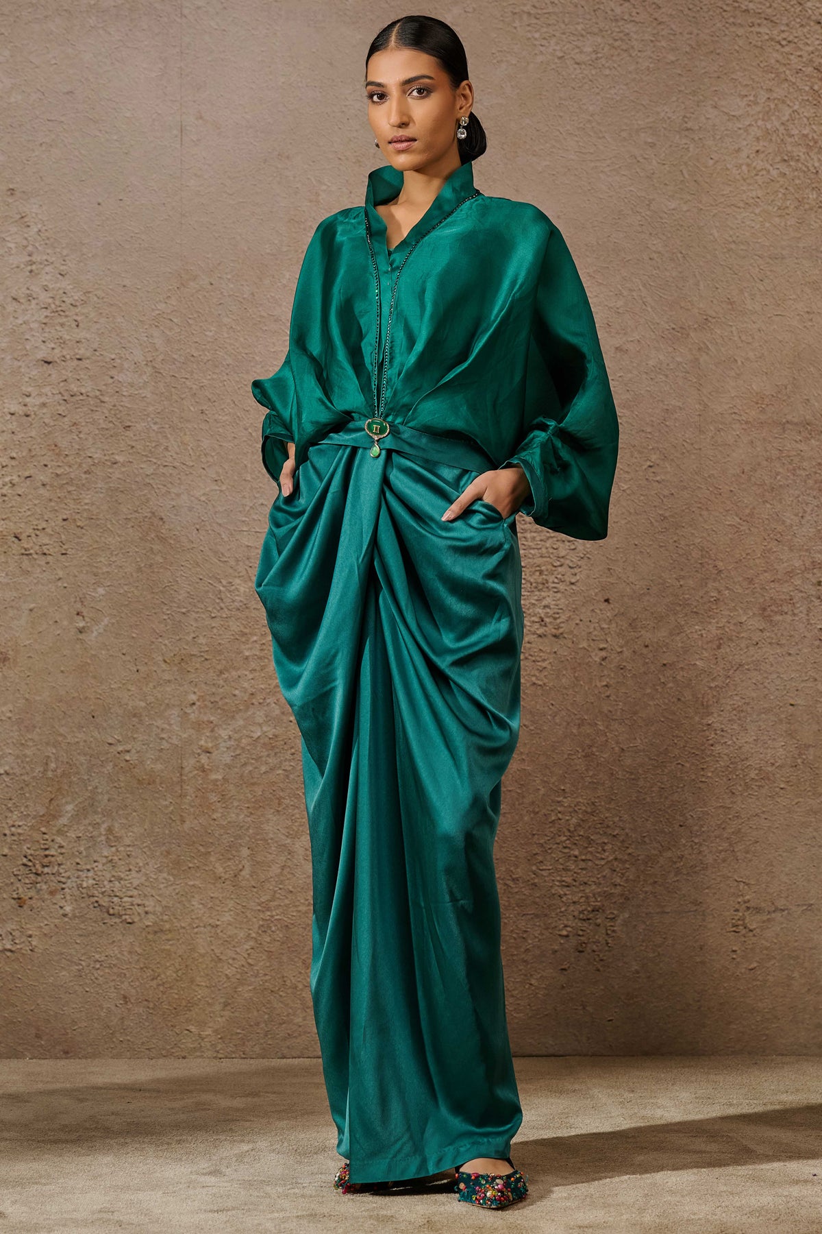 Ruched Top & Trouser Co Ord Set