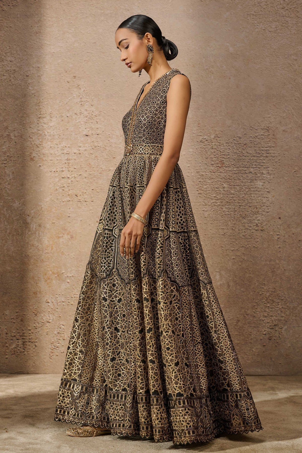 Otherworldly Sequin Architecture Motif Jumpsuit