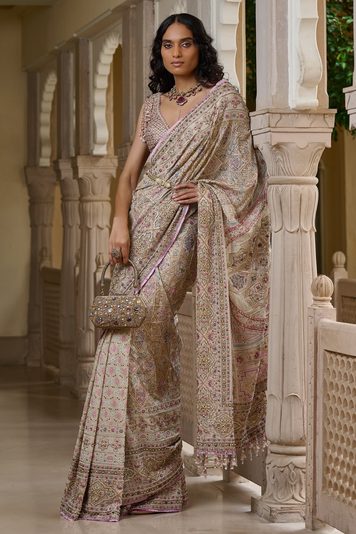 Kashida Embroidered Saree
