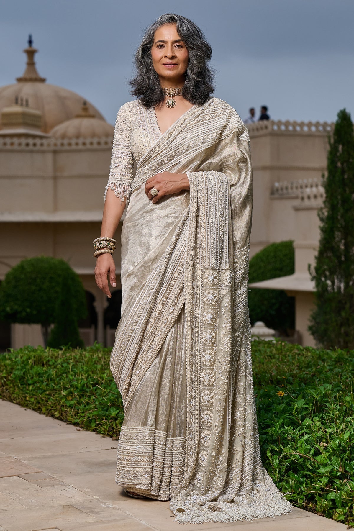 Quintessence Embellished Tissue Kanjivaram Saree