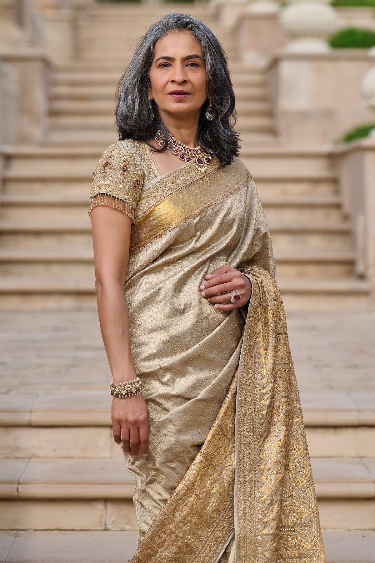 Quintessence Marori Embroidered Kanjivaram Saree